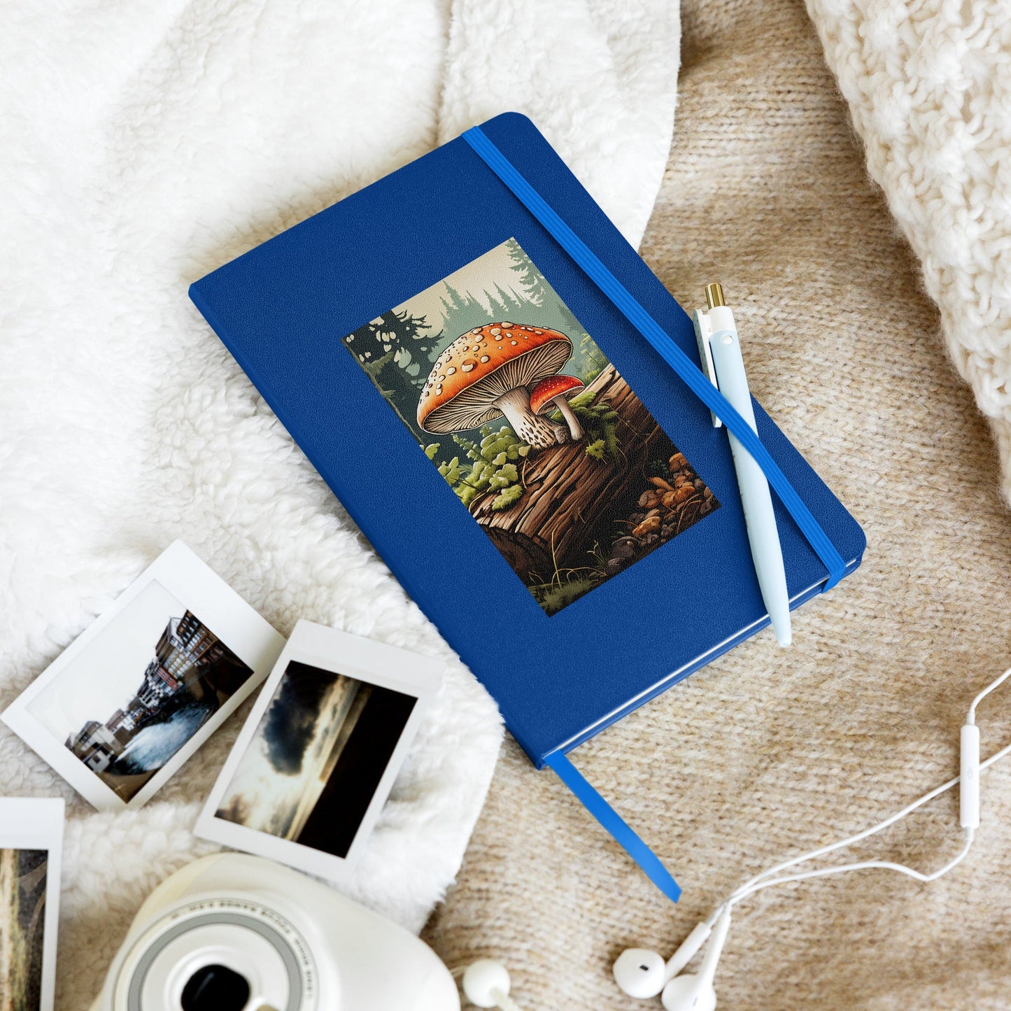 Mushrooms On A Log Hardcover Bound Notebook - Hardcover Bound Notebooks - Discovery Co.