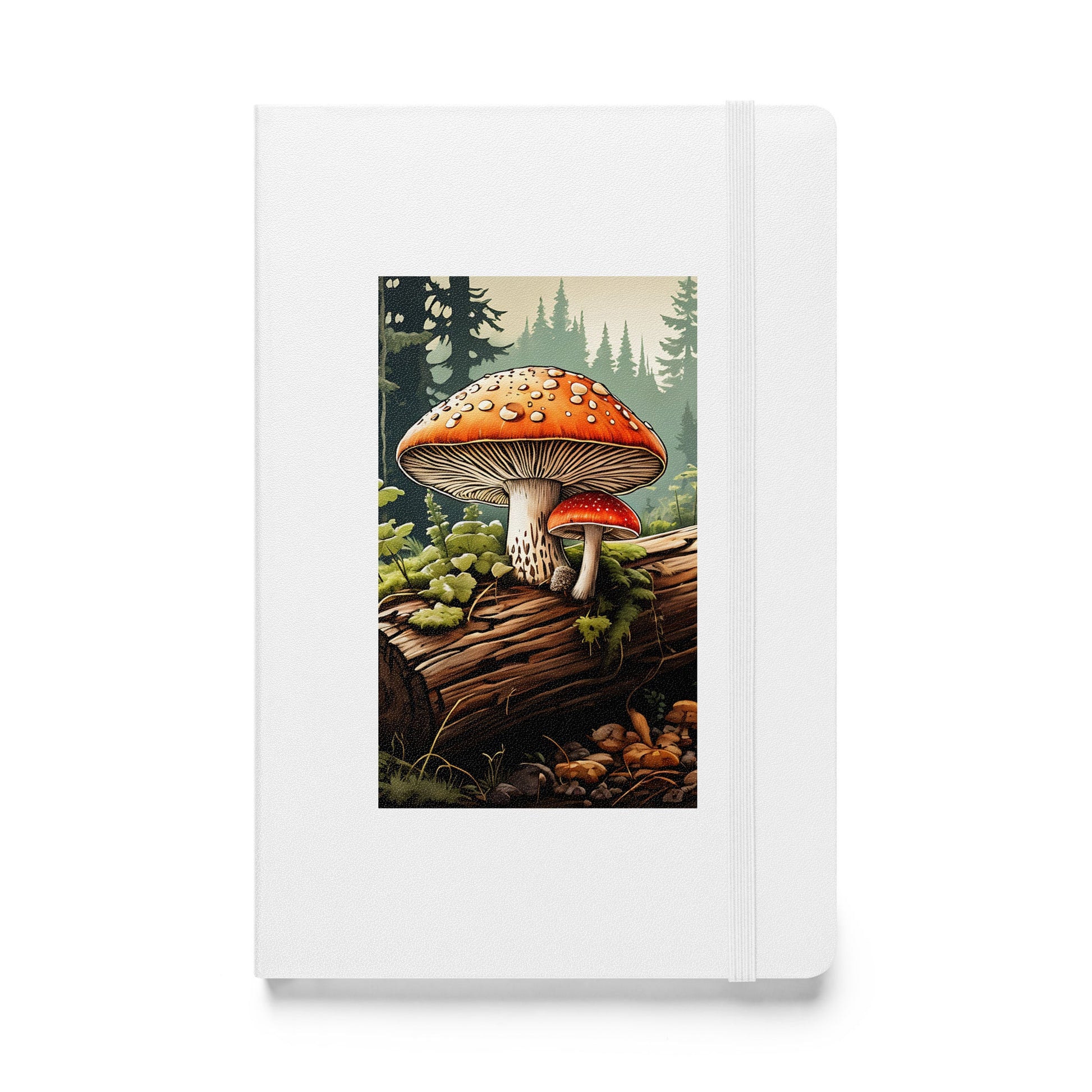 Mushrooms On A Log Hardcover Bound Notebook - Hardcover Bound Notebooks - Discovery Co.