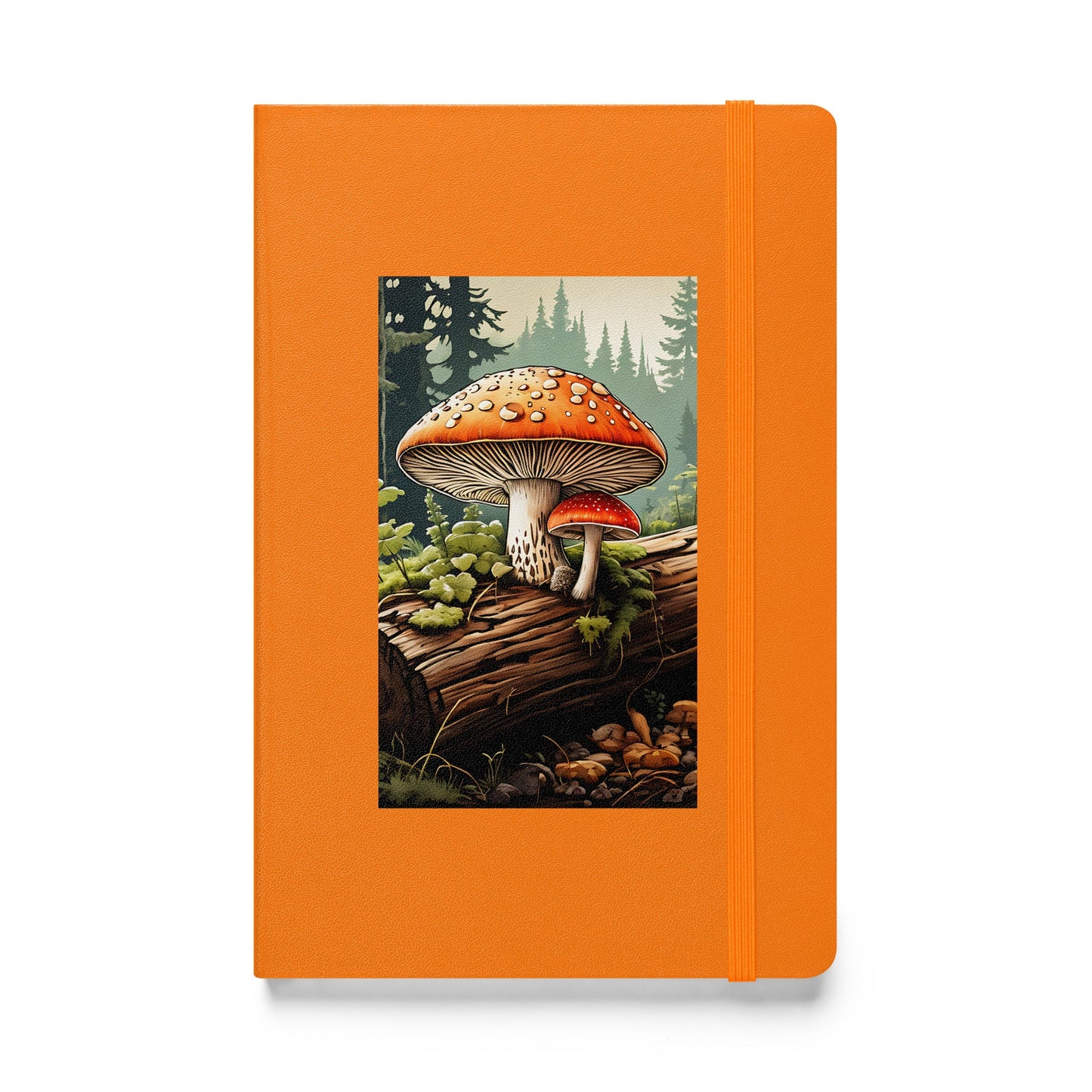 Mushrooms On A Log Hardcover Bound Notebook - Hardcover Bound Notebooks - Discovery Co.