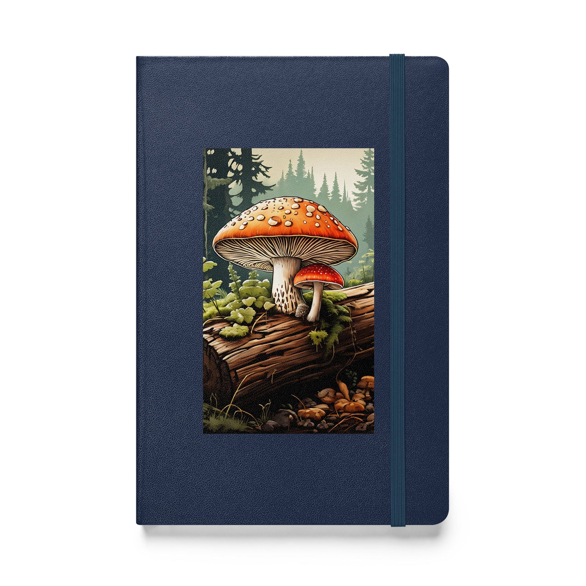 Mushrooms On A Log Hardcover Bound Notebook - Hardcover Bound Notebooks - Discovery Co.