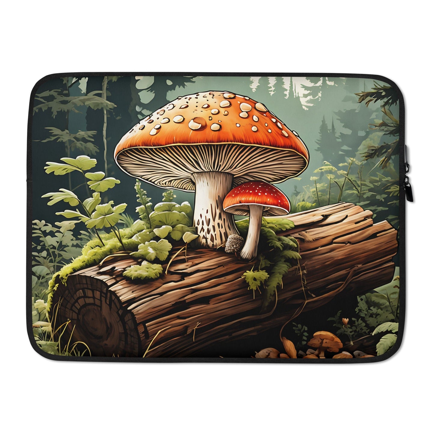 Mushrooms On A Log Laptop Sleeve - Laptop Cases - Discovery Co.