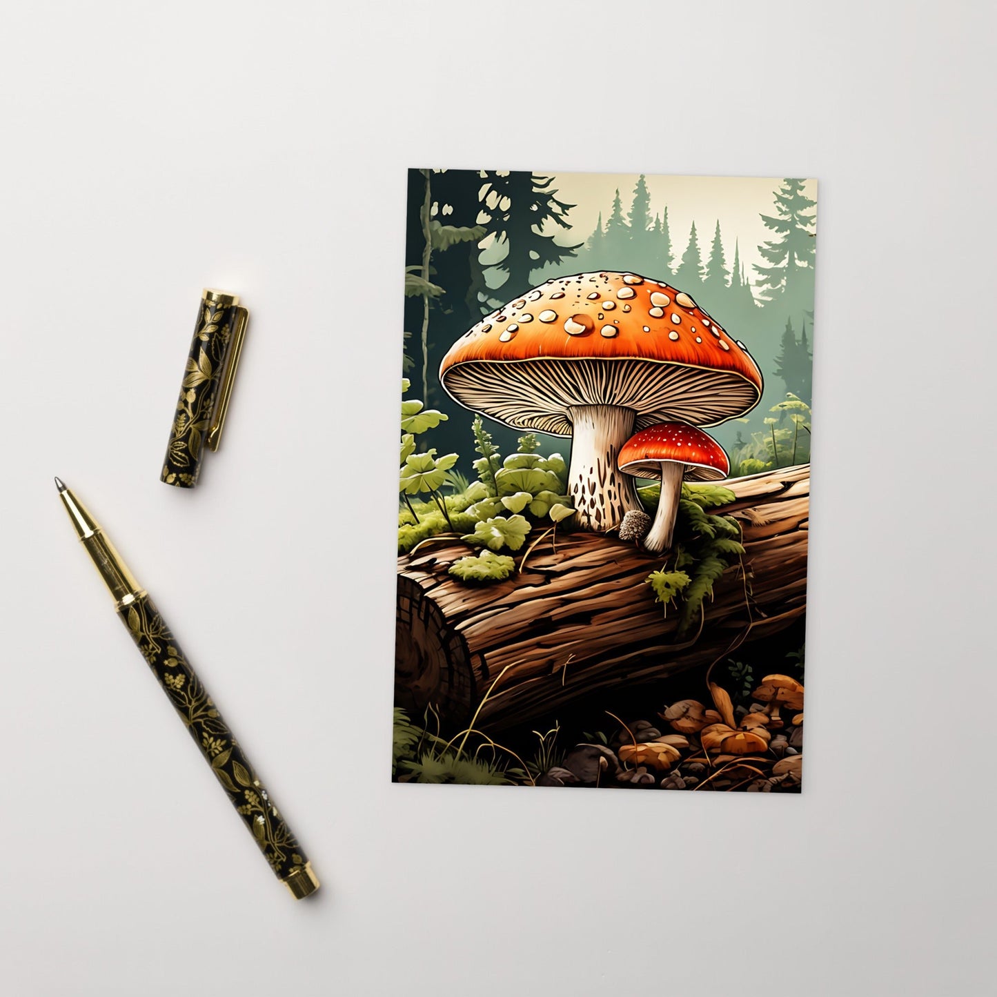 Mushrooms On A Log Standard Postcard - Post Cards - Discovery Co.