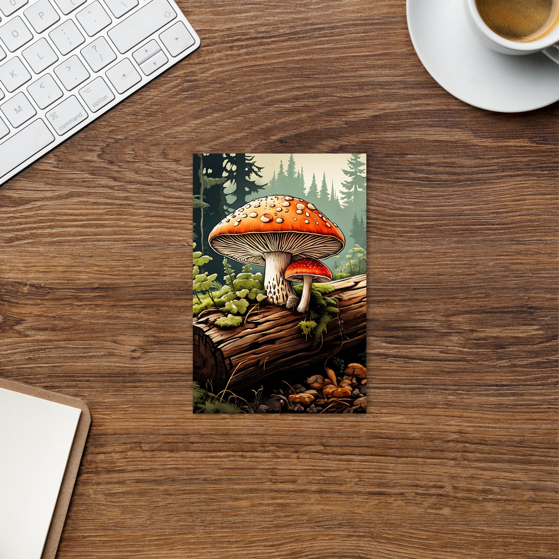 Mushrooms On A Log Standard Postcard - Post Cards - Discovery Co.