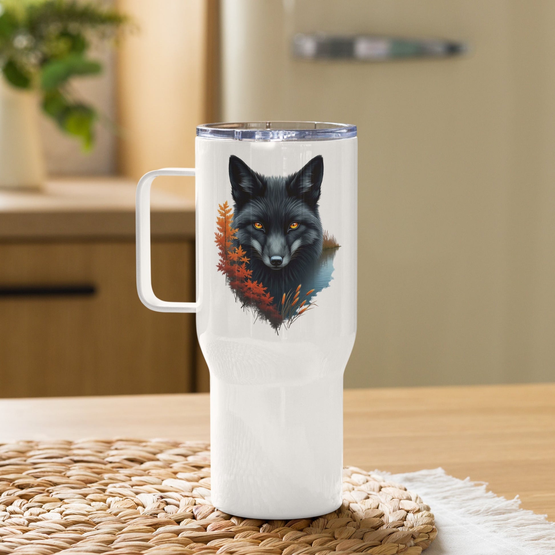 Mystic Fox Travel Mug With Handle (25 oz and 40 oz) - Travel Mug - Discovery Co.