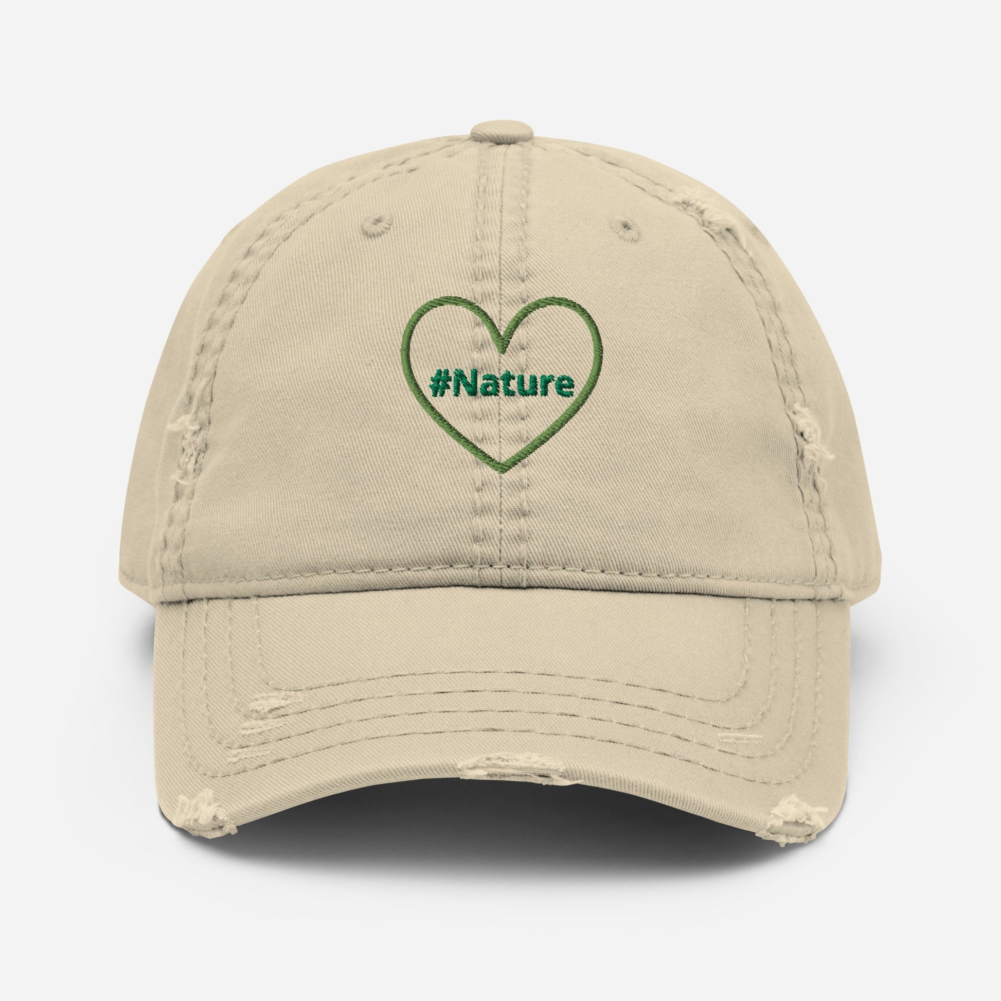 #Nature Green Heart Distressed Hat - Hats - Discovery Co.