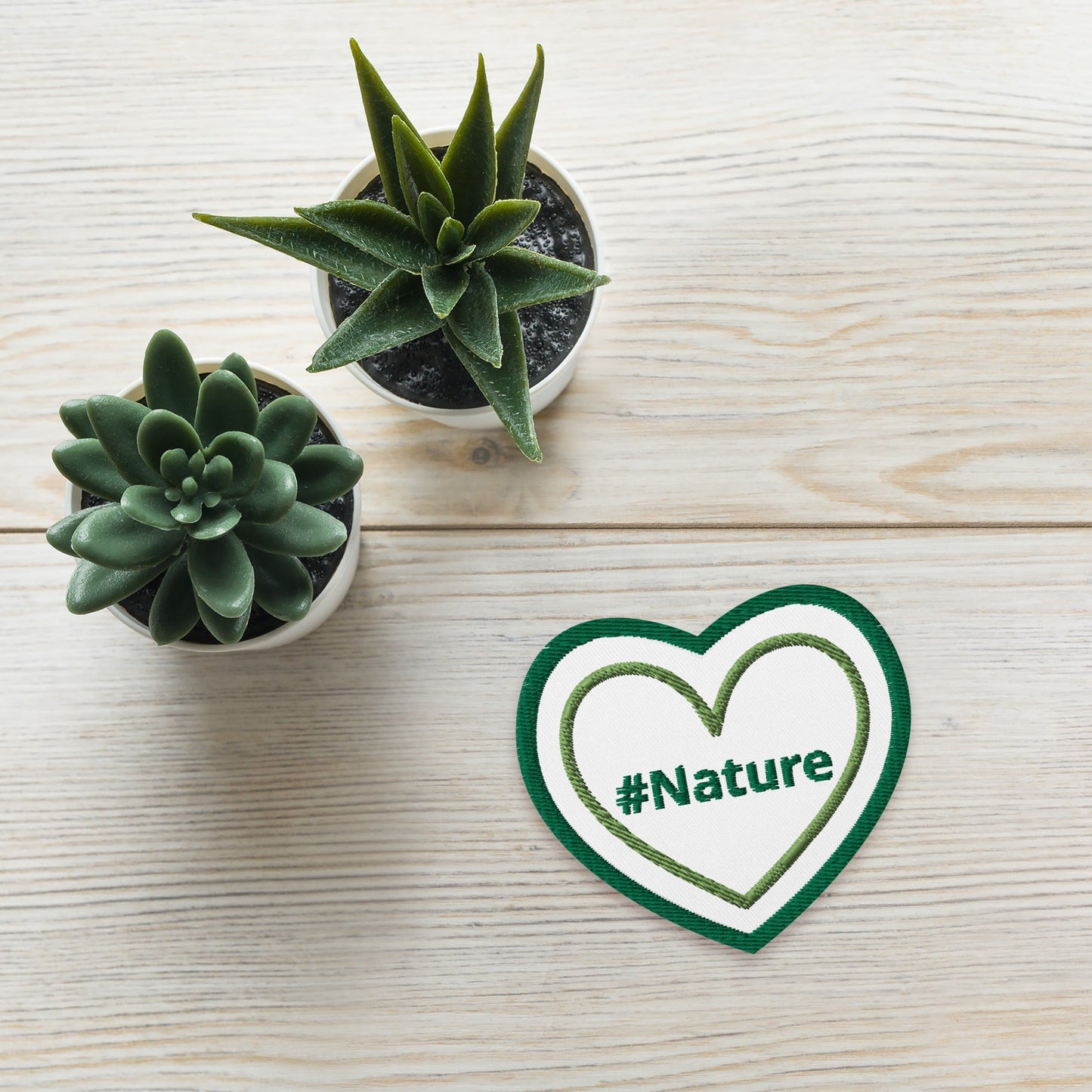 #Nature Green Heart Embroidered Patches - Embroidered Patches - Discovery Co.