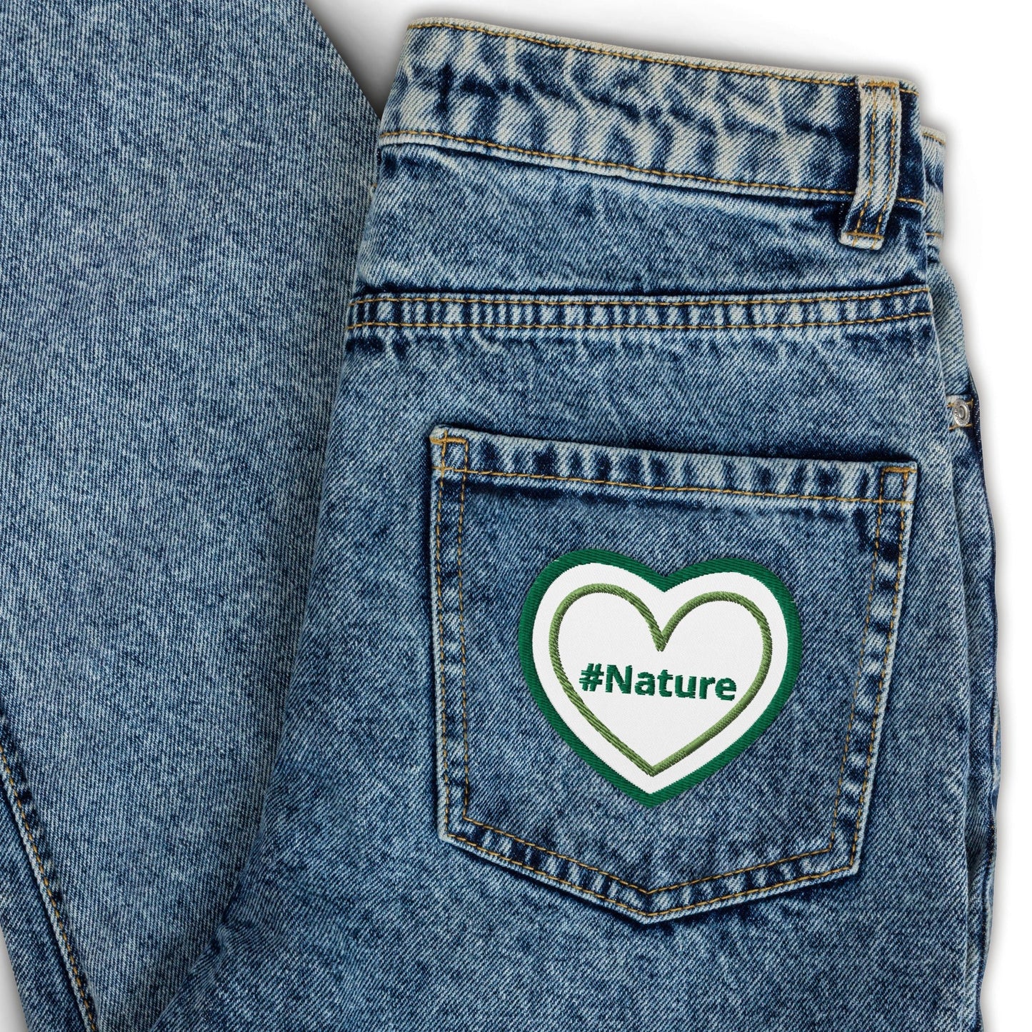 #Nature Green Heart Embroidered Patches - Embroidered Patches - Discovery Co.