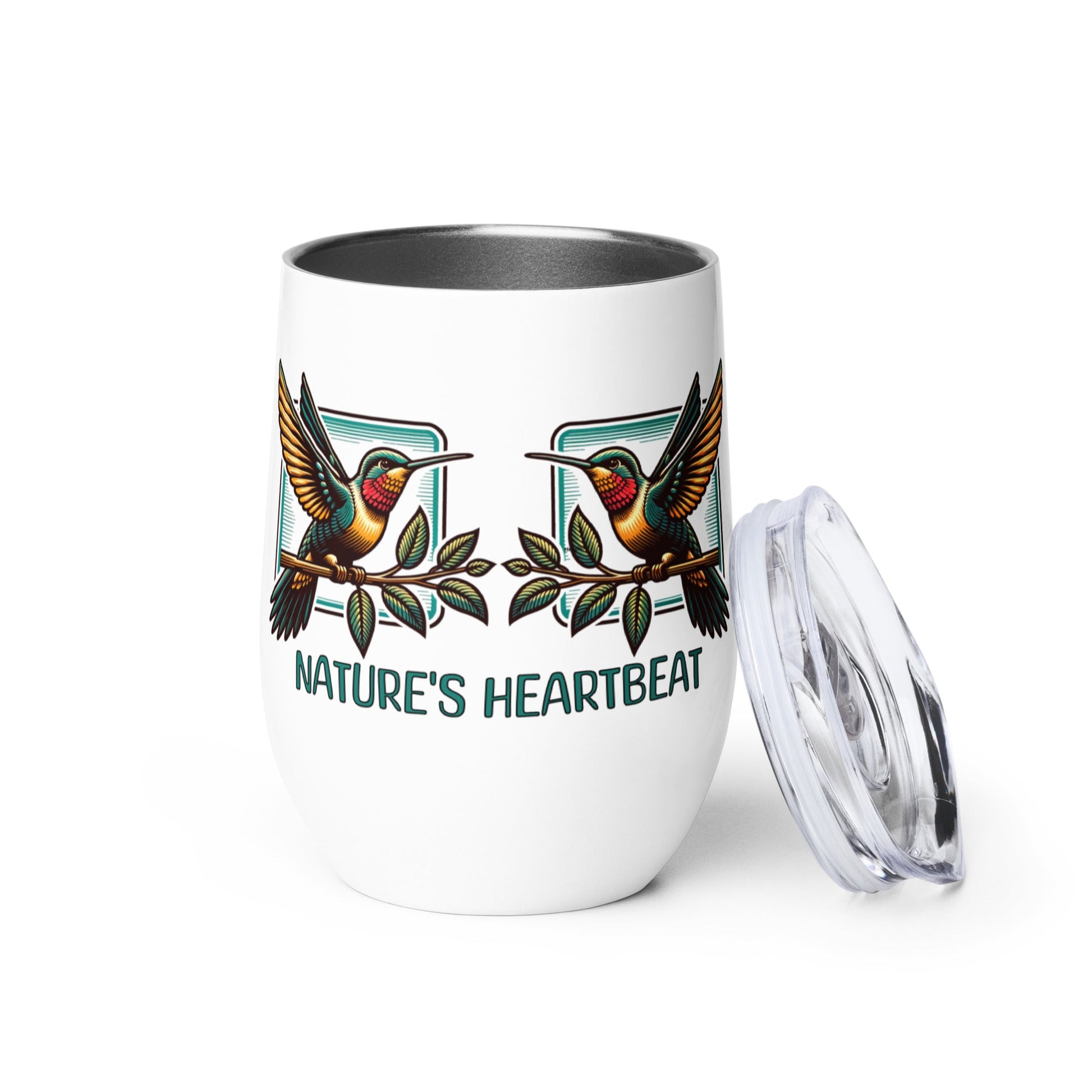 Nature's Heartbeat Stainless Steel Wine Tumbler - Steel Tumbler - Discovery Co.