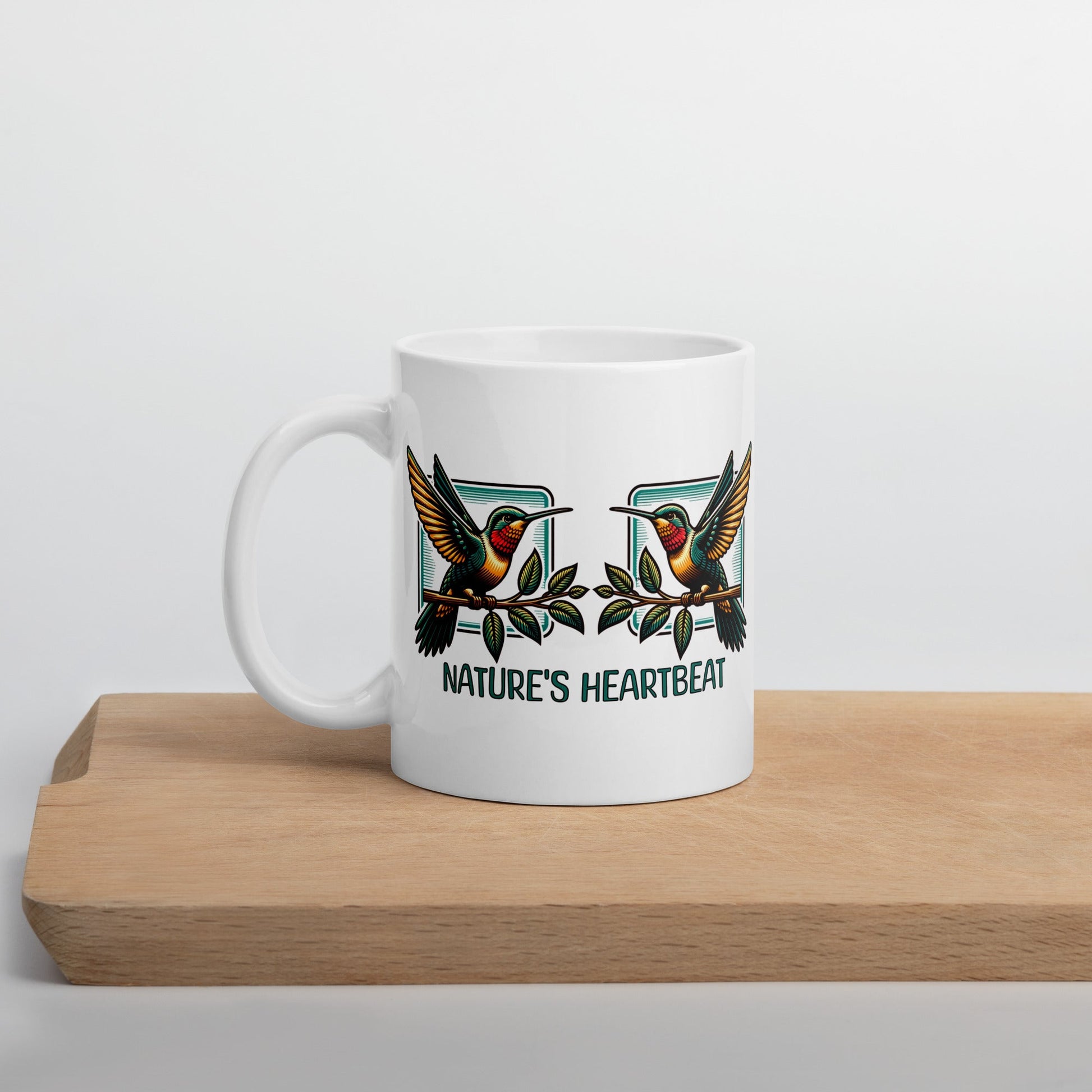 Nature's Heartbeat White Glossy Mug (11 oz, 15 oz, 20 oz) - Mugs - Discovery Co.