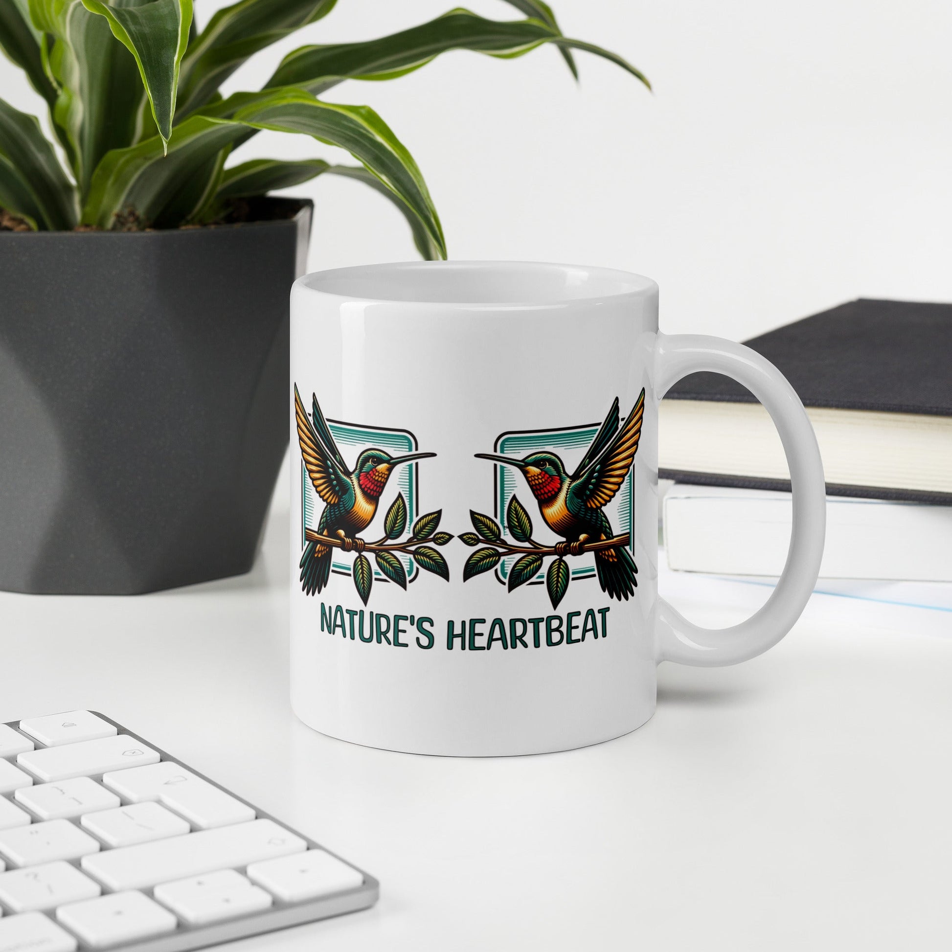 Nature's Heartbeat White Glossy Mug (11 oz, 15 oz, 20 oz) - Mugs - Discovery Co.