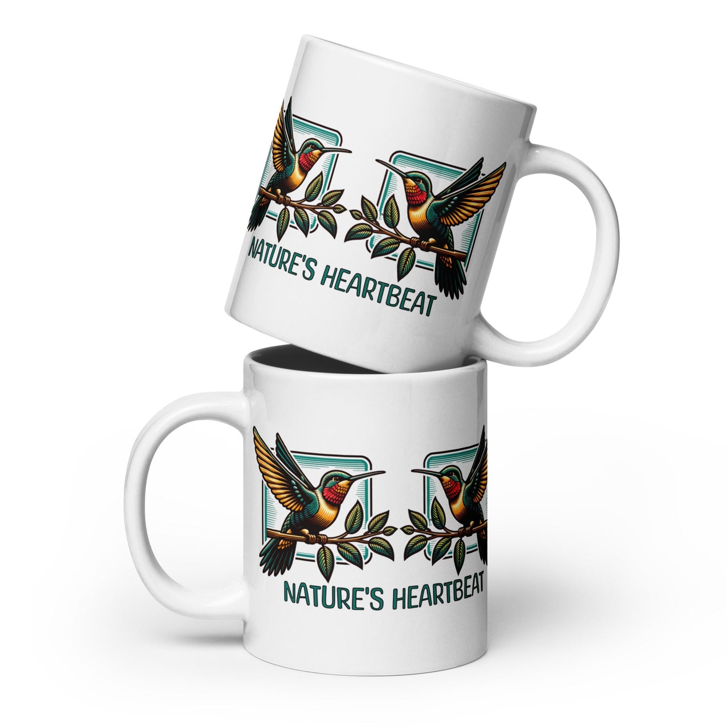 Nature's Heartbeat White Glossy Mug (11 oz, 15 oz, 20 oz) - Mugs - Discovery Co.
