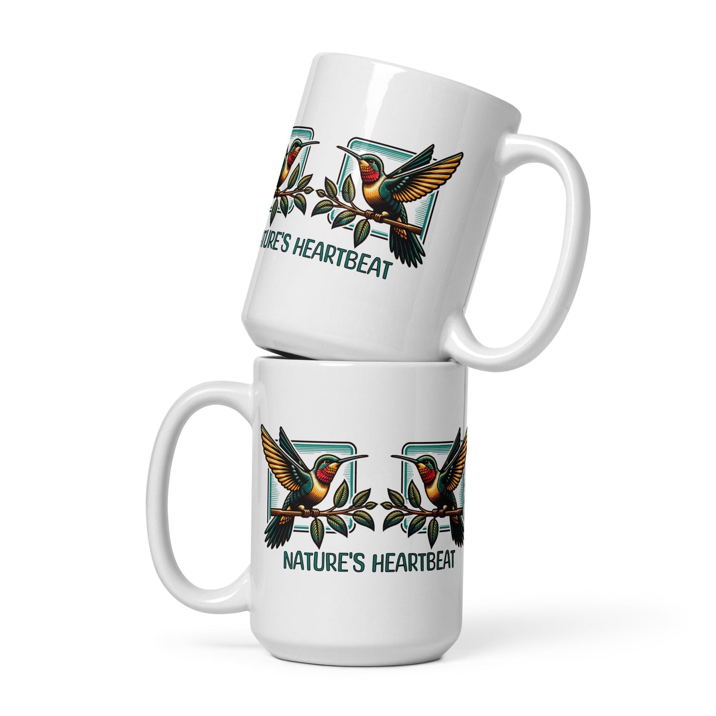 Nature's Heartbeat White Glossy Mug (11 oz, 15 oz, 20 oz) - Mugs - Discovery Co.