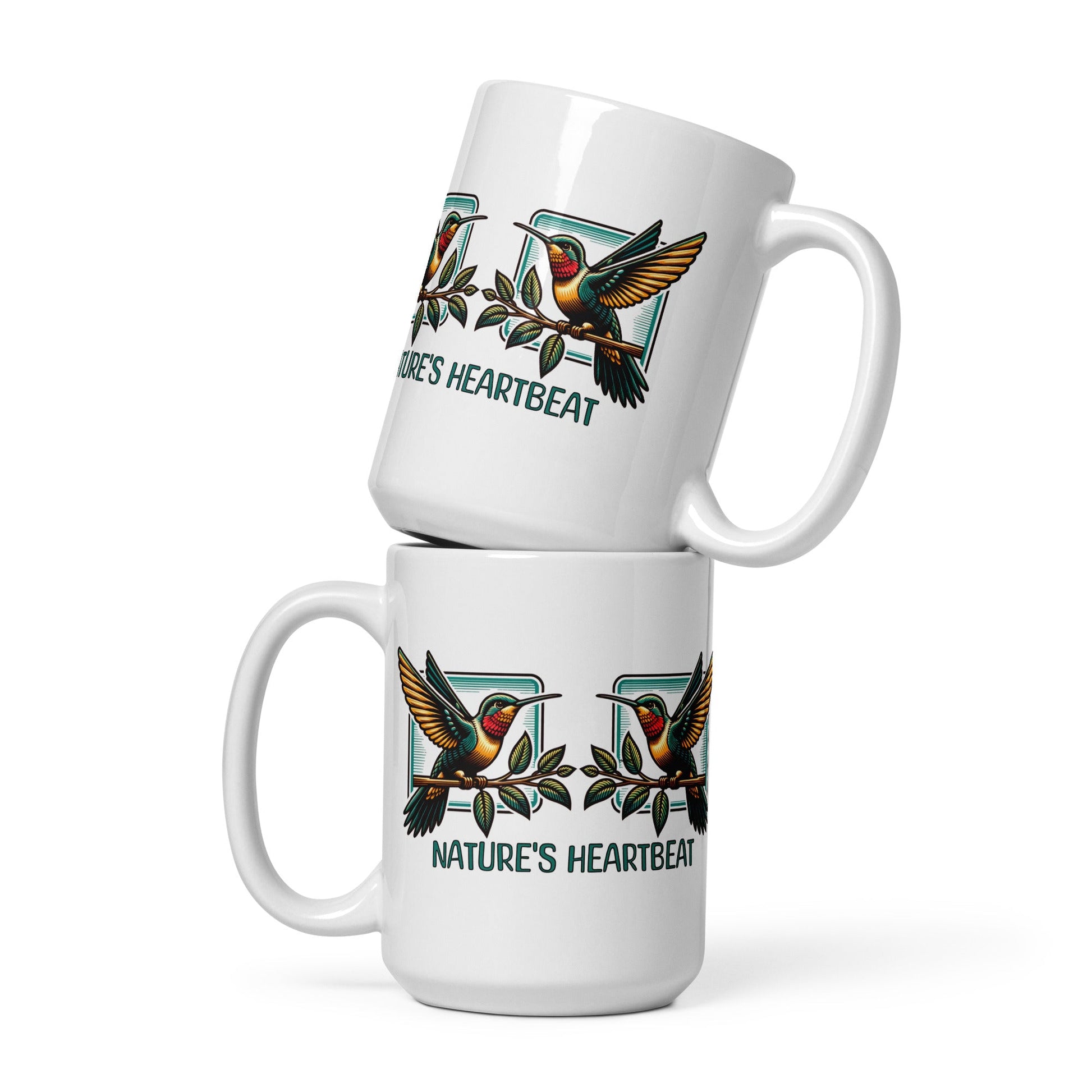 Nature's Heartbeat White Glossy Mug (11 oz, 15 oz, 20 oz) - Mugs - Discovery Co.