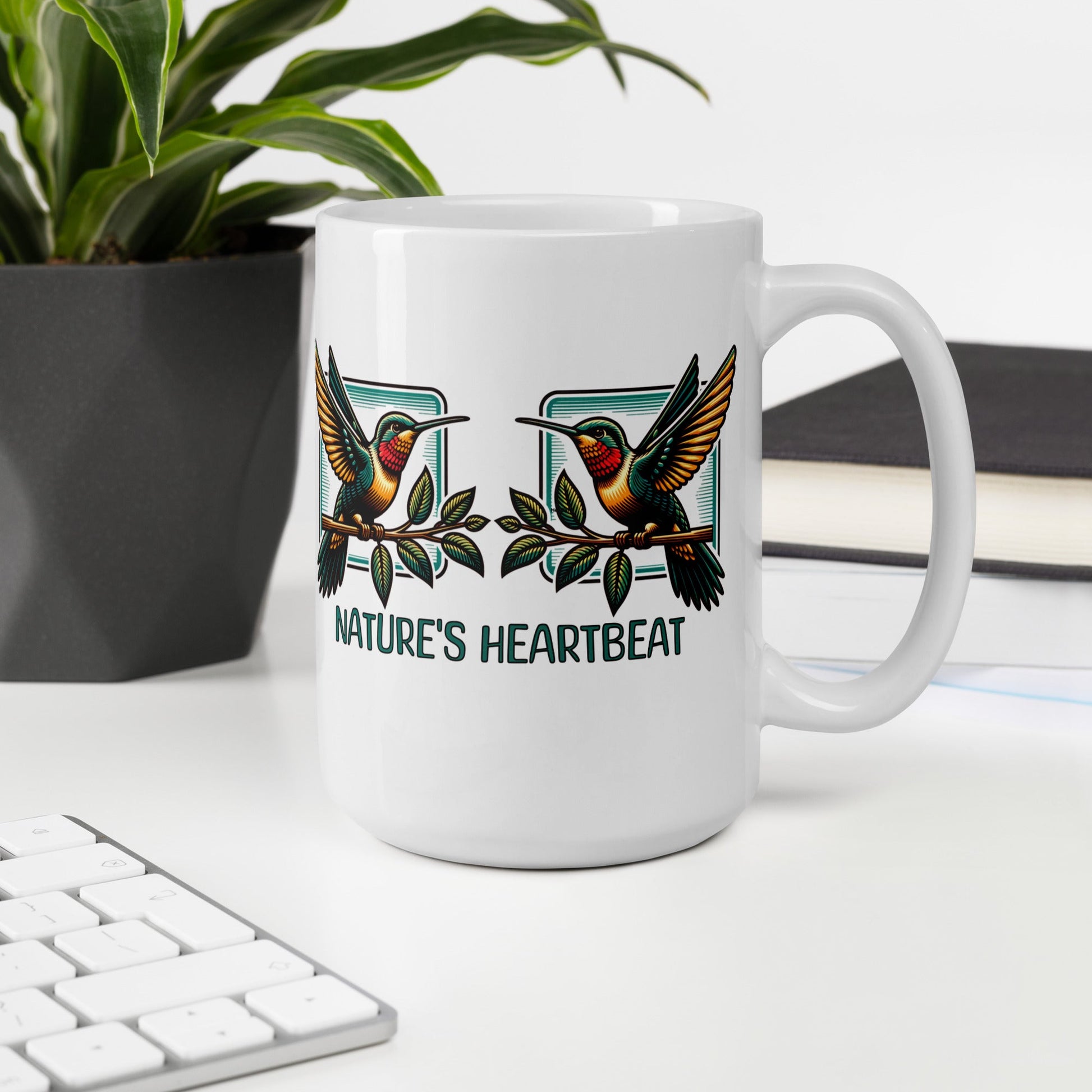 Nature's Heartbeat White Glossy Mug (11 oz, 15 oz, 20 oz) - Mugs - Discovery Co.