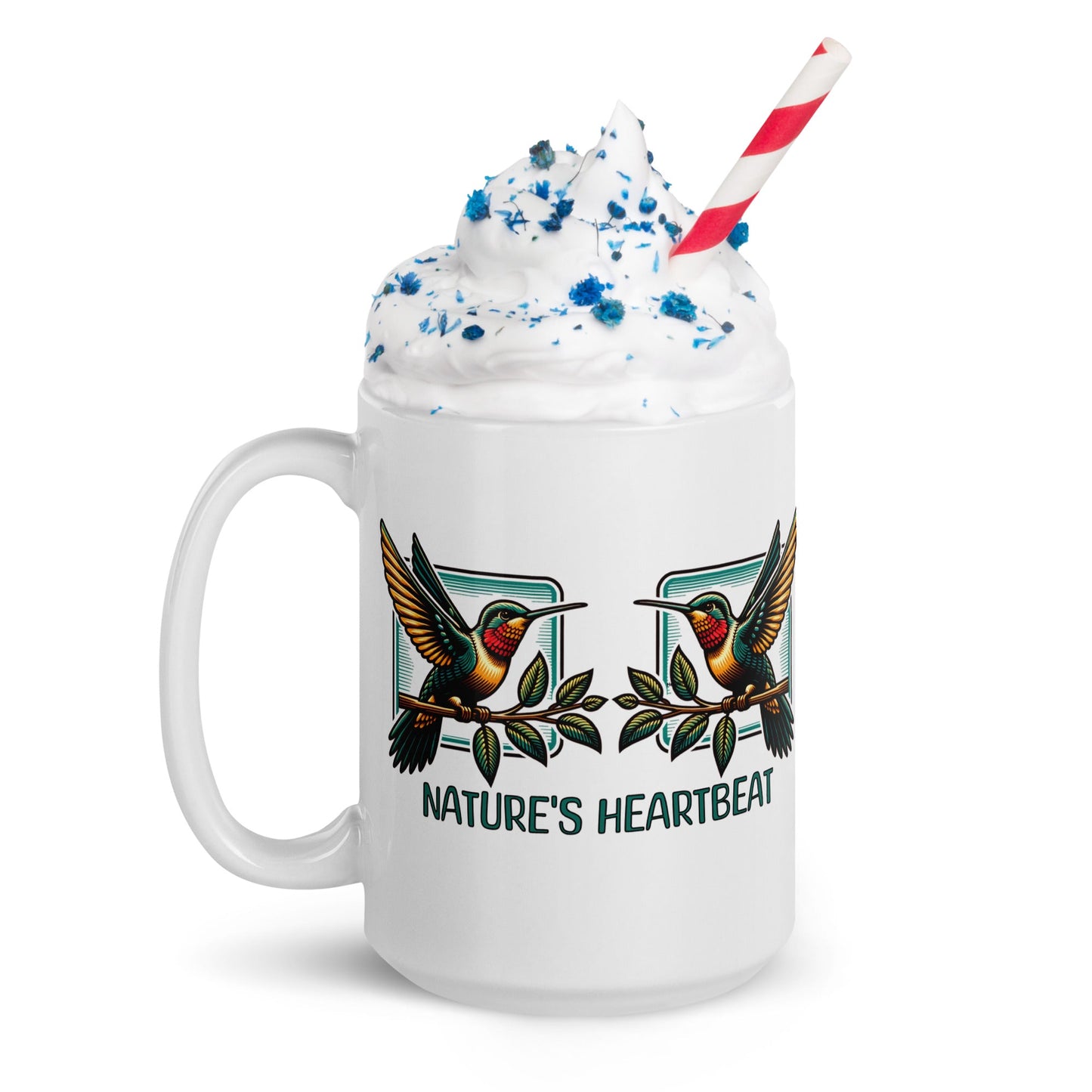 Nature's Heartbeat White Glossy Mug (11 oz, 15 oz, 20 oz) - Mugs - Discovery Co.