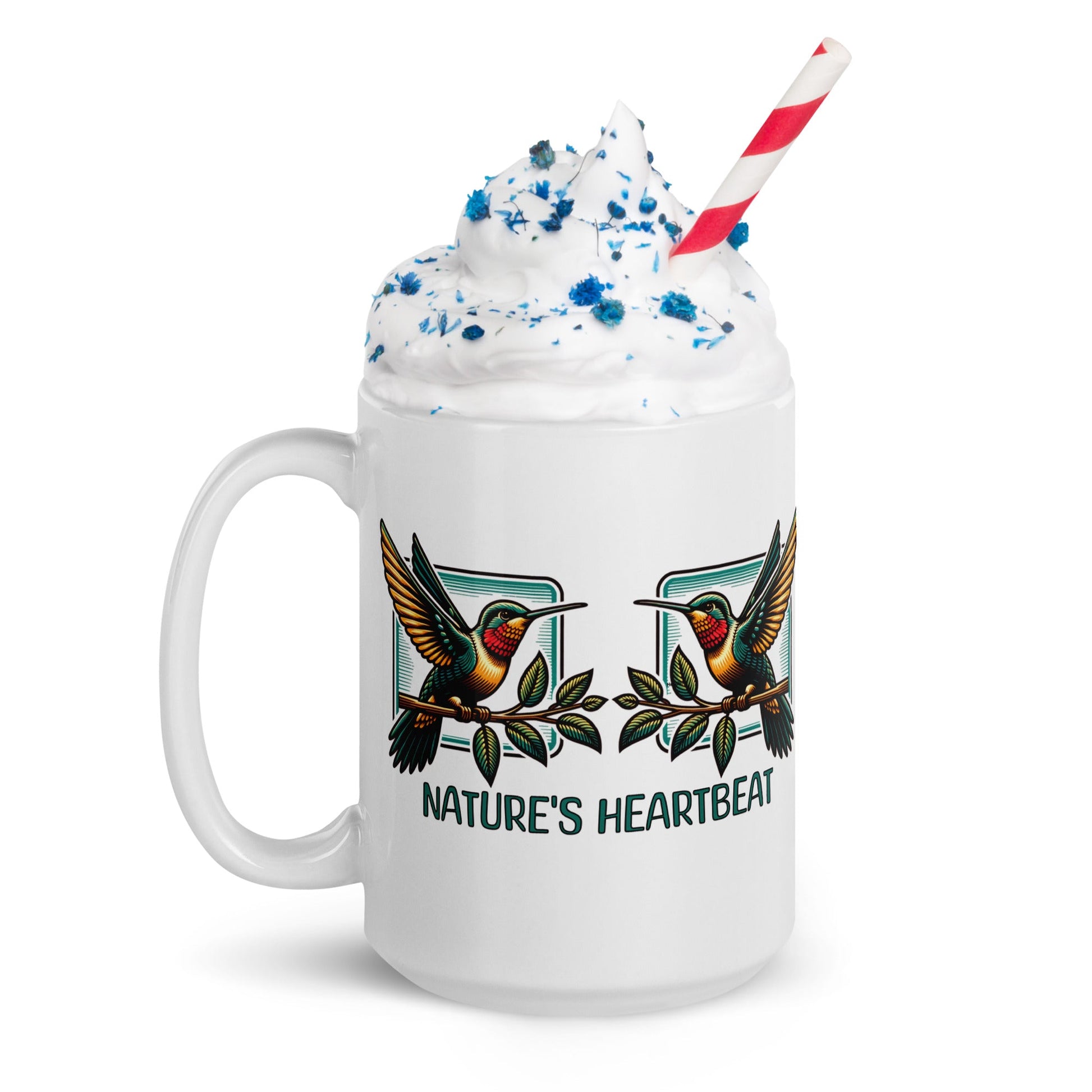 Nature's Heartbeat White Glossy Mug (11 oz, 15 oz, 20 oz) - Mugs - Discovery Co.
