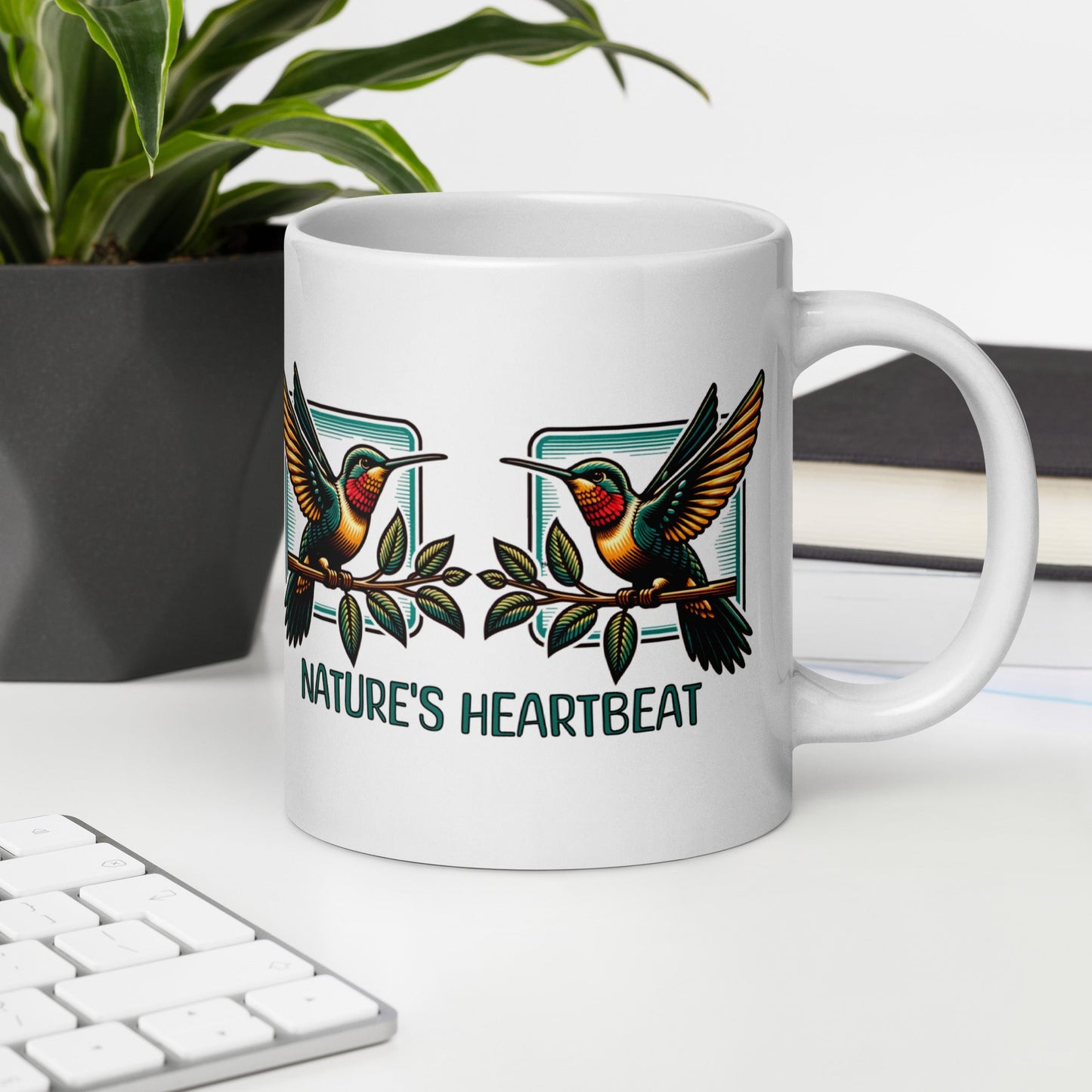 Nature's Heartbeat White Glossy Mug (11 oz, 15 oz, 20 oz) - Mugs - Discovery Co.