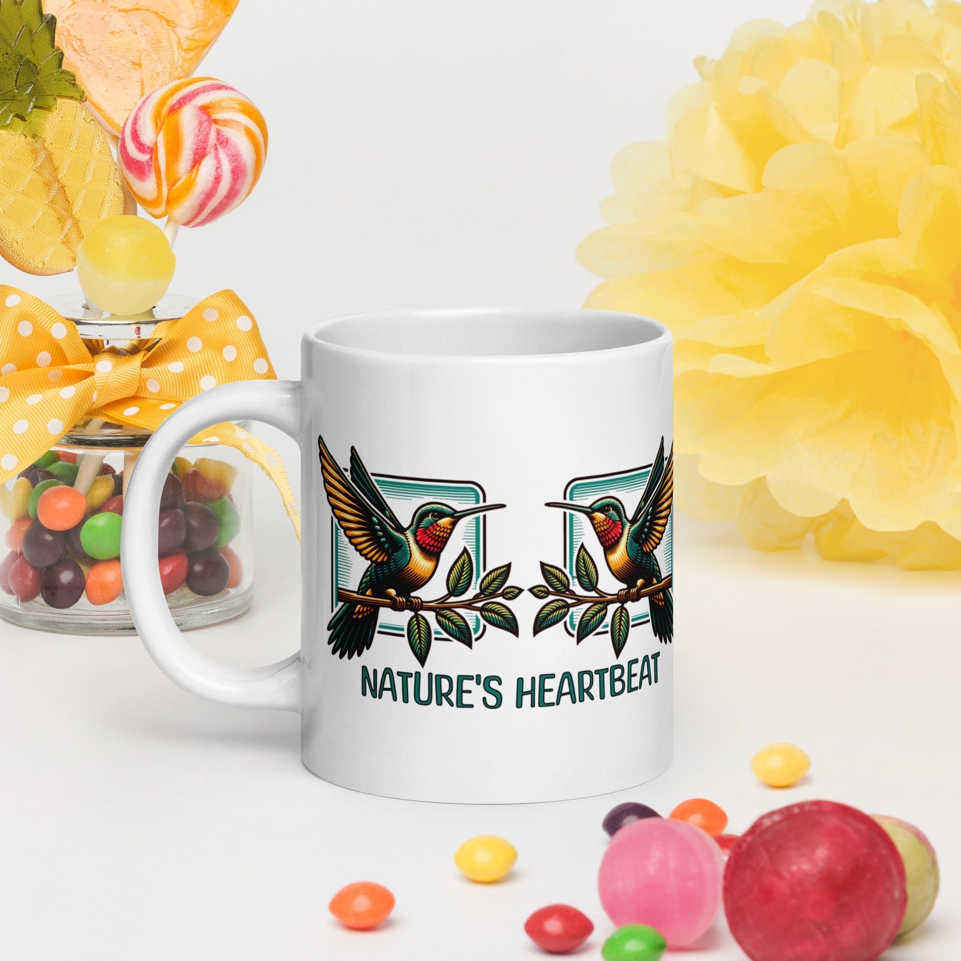 Nature's Heartbeat White Glossy Mug (11 oz, 15 oz, 20 oz) - Mugs - Discovery Co.