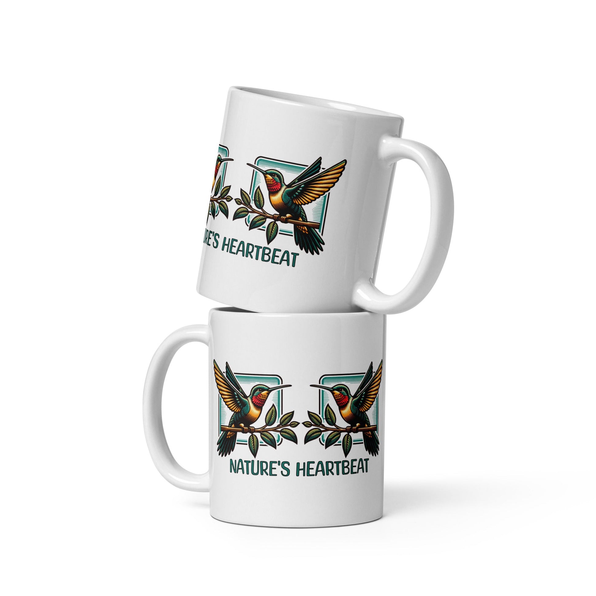Nature's Heartbeat White Glossy Mug (11 oz, 15 oz, 20 oz) - Mugs - Discovery Co.