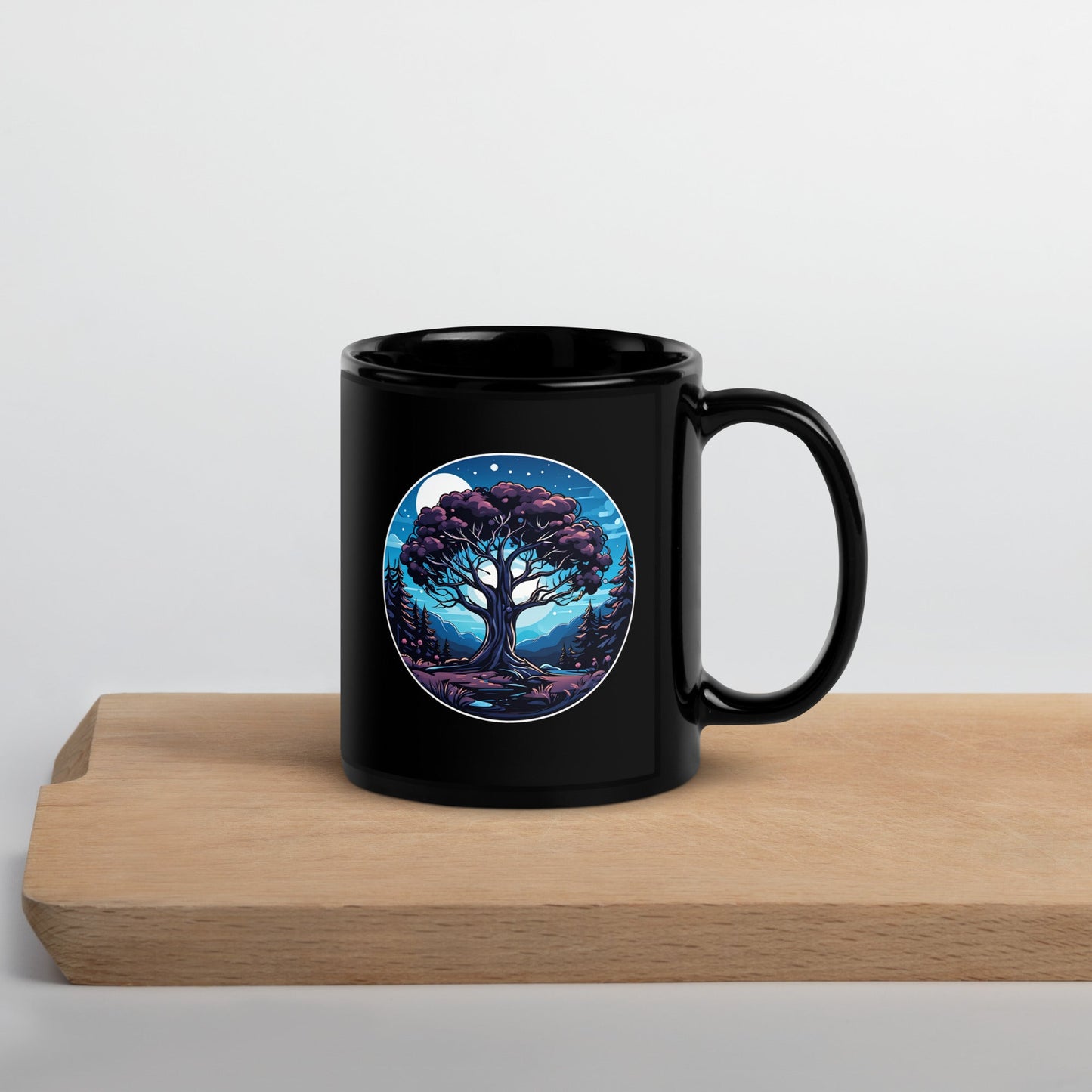 Night Tree Black Glossy Mug (11 oz) - Mugs - Discovery Co.