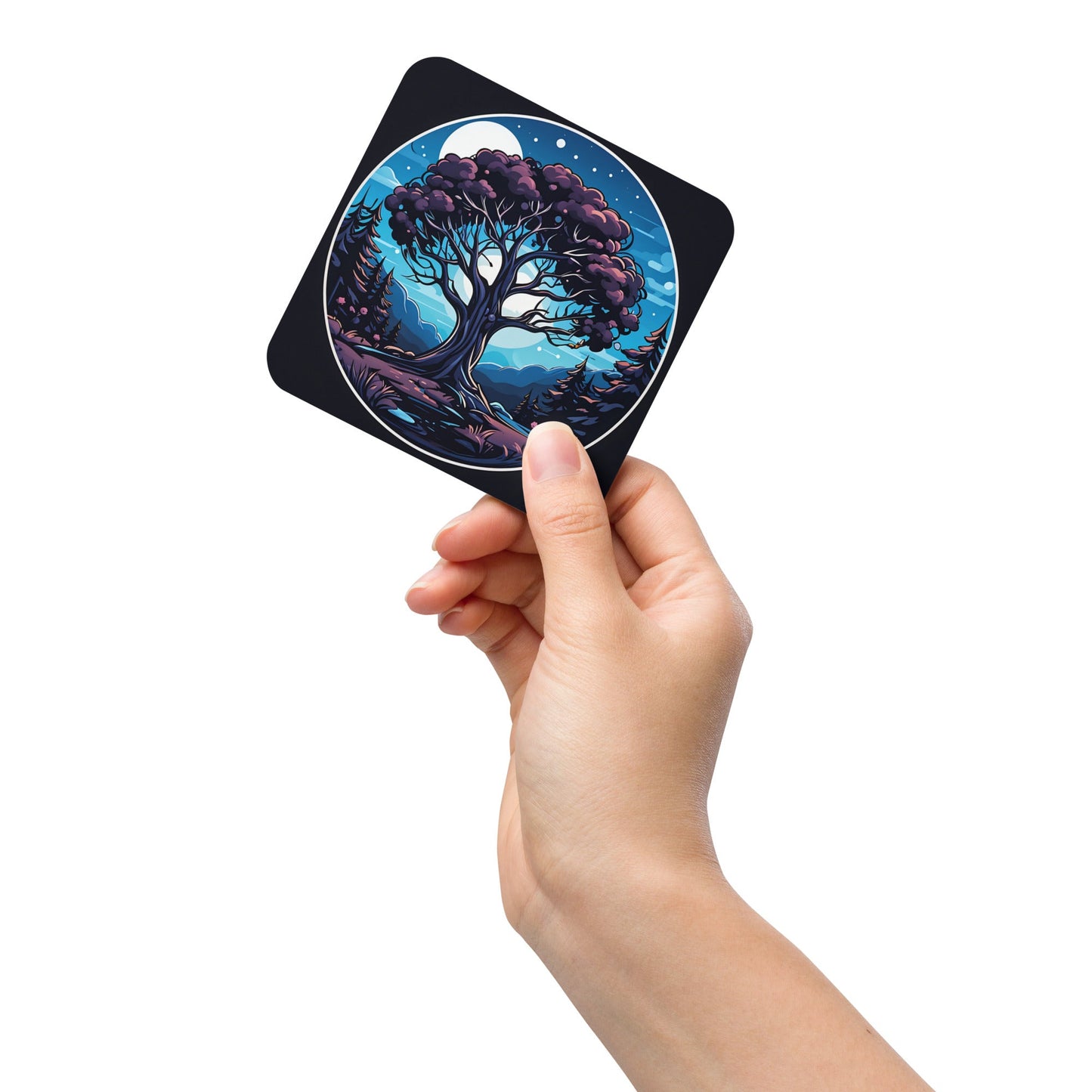 Night Tree Cork-back Coaster - Coasters - Discovery Co.