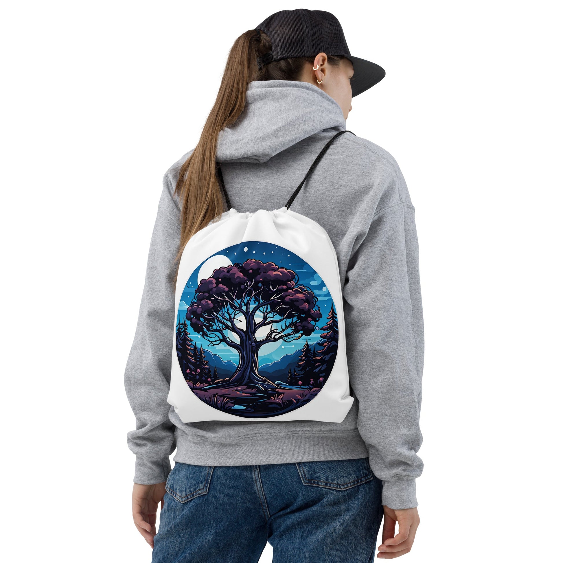 Night Tree Drawstring Bag - Drawstring Bag - Discovery Co.