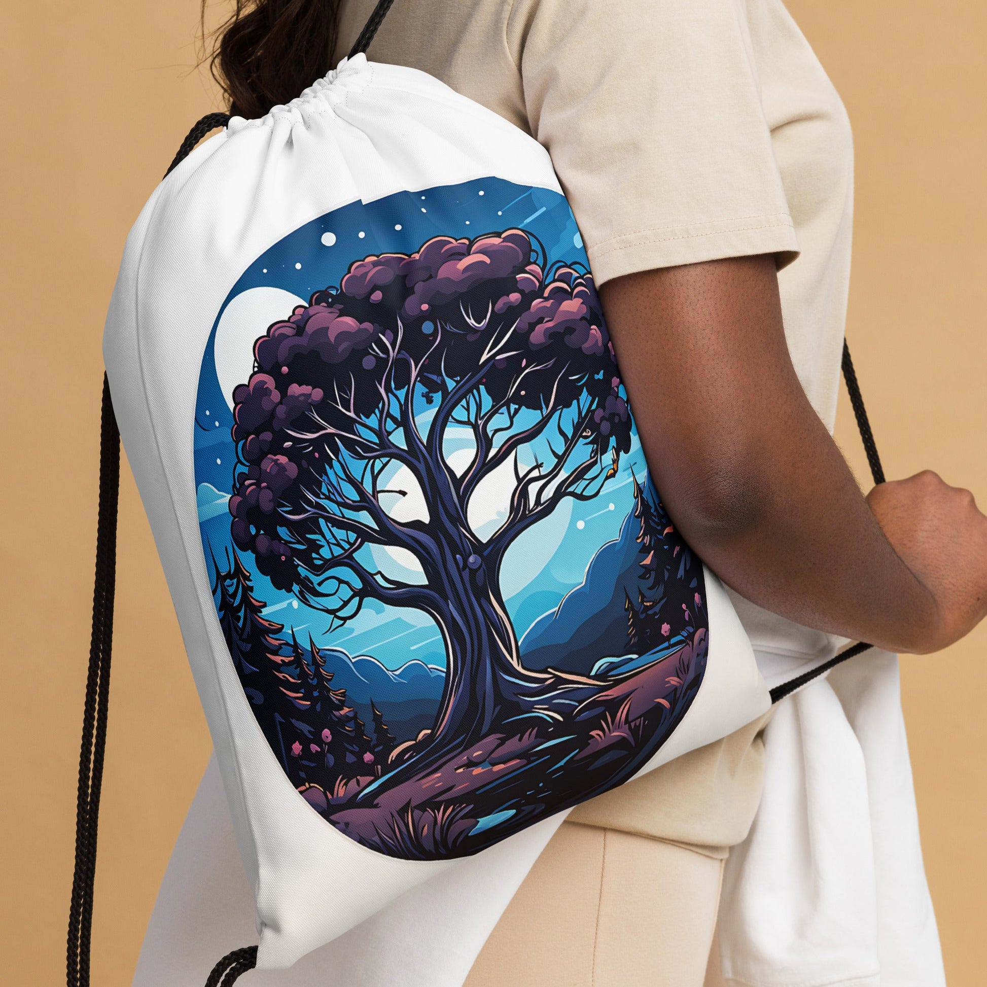 Night Tree Drawstring Bag - Drawstring Bag - Discovery Co.