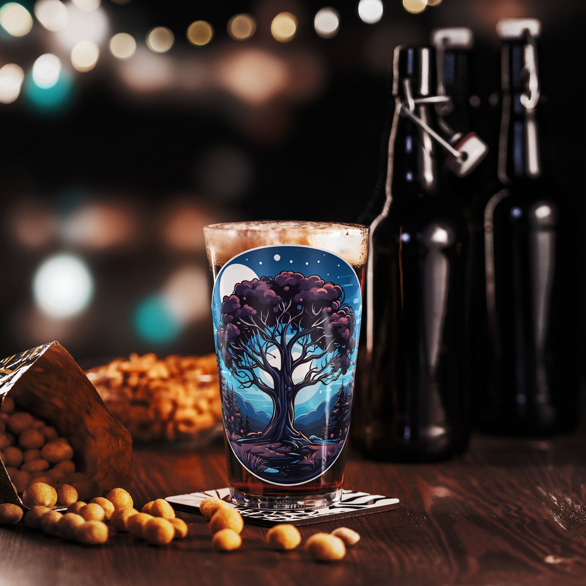 Night Tree Pint Glass (16 oz) - Beer Glass - Discovery Co.