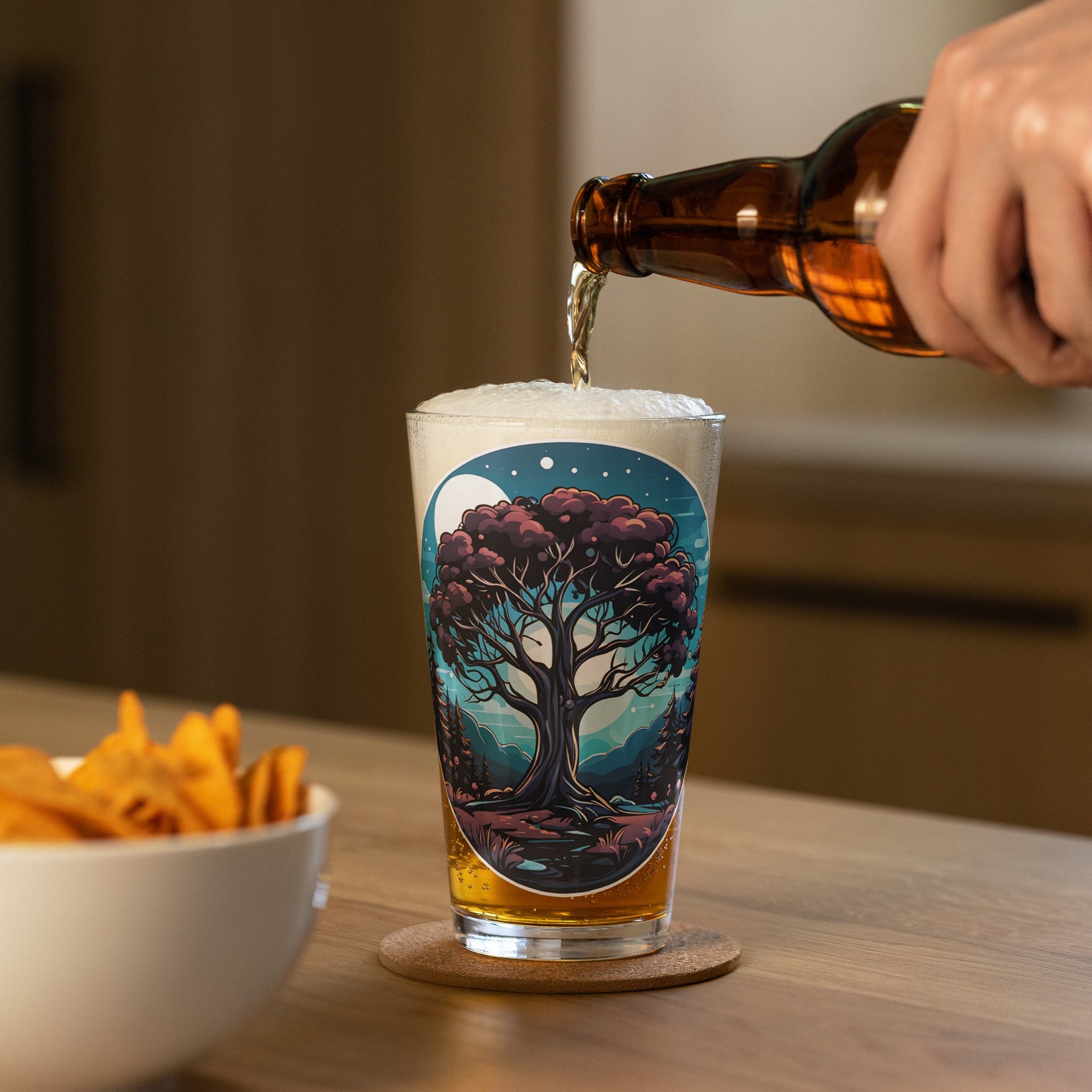 Night Tree Pint Glass (16 oz) - Beer Glass - Discovery Co.