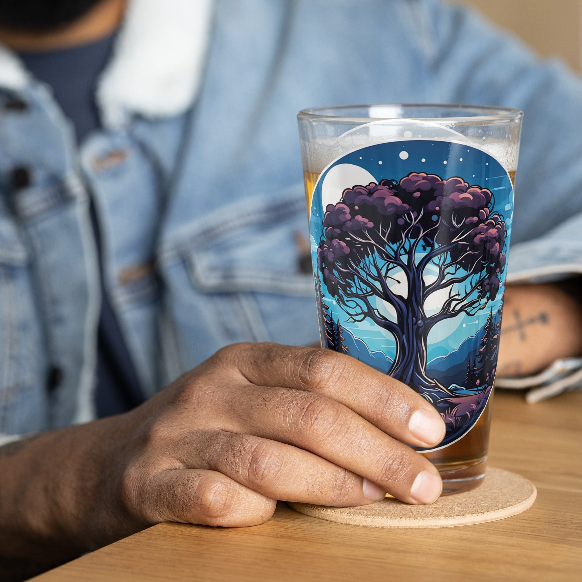 Night Tree Pint Glass (16 oz) - Beer Glass - Discovery Co.