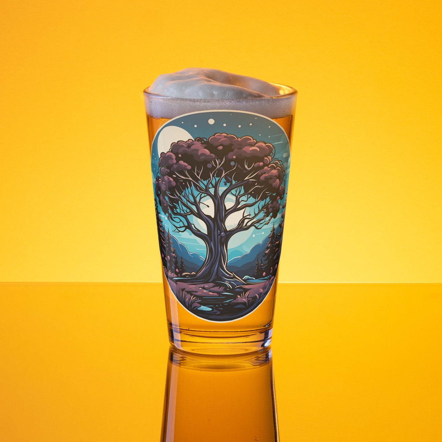 Night Tree Pint Glass (16 oz) - Beer Glass - Discovery Co.