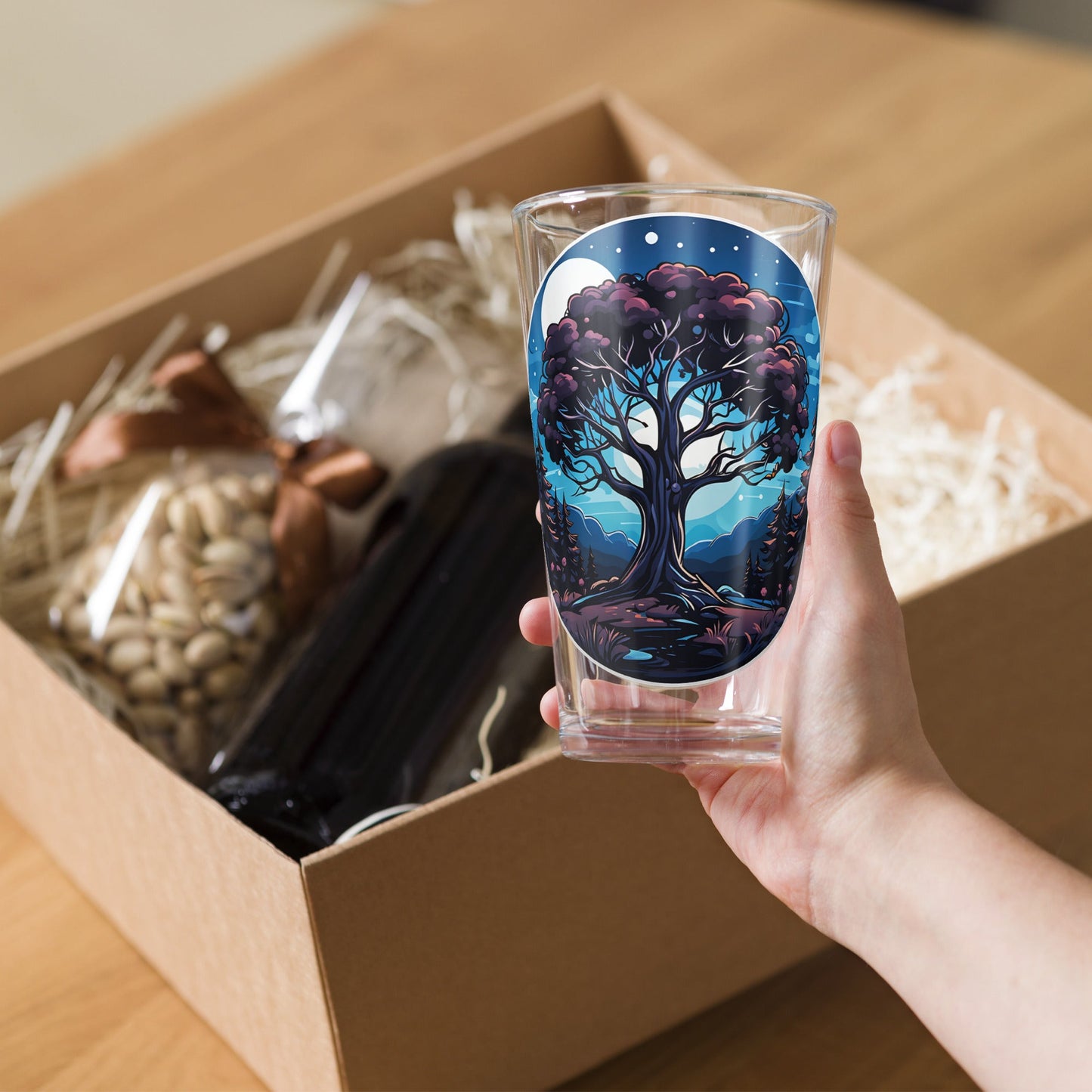 Night Tree Pint Glass (16 oz) - Beer Glass - Discovery Co.