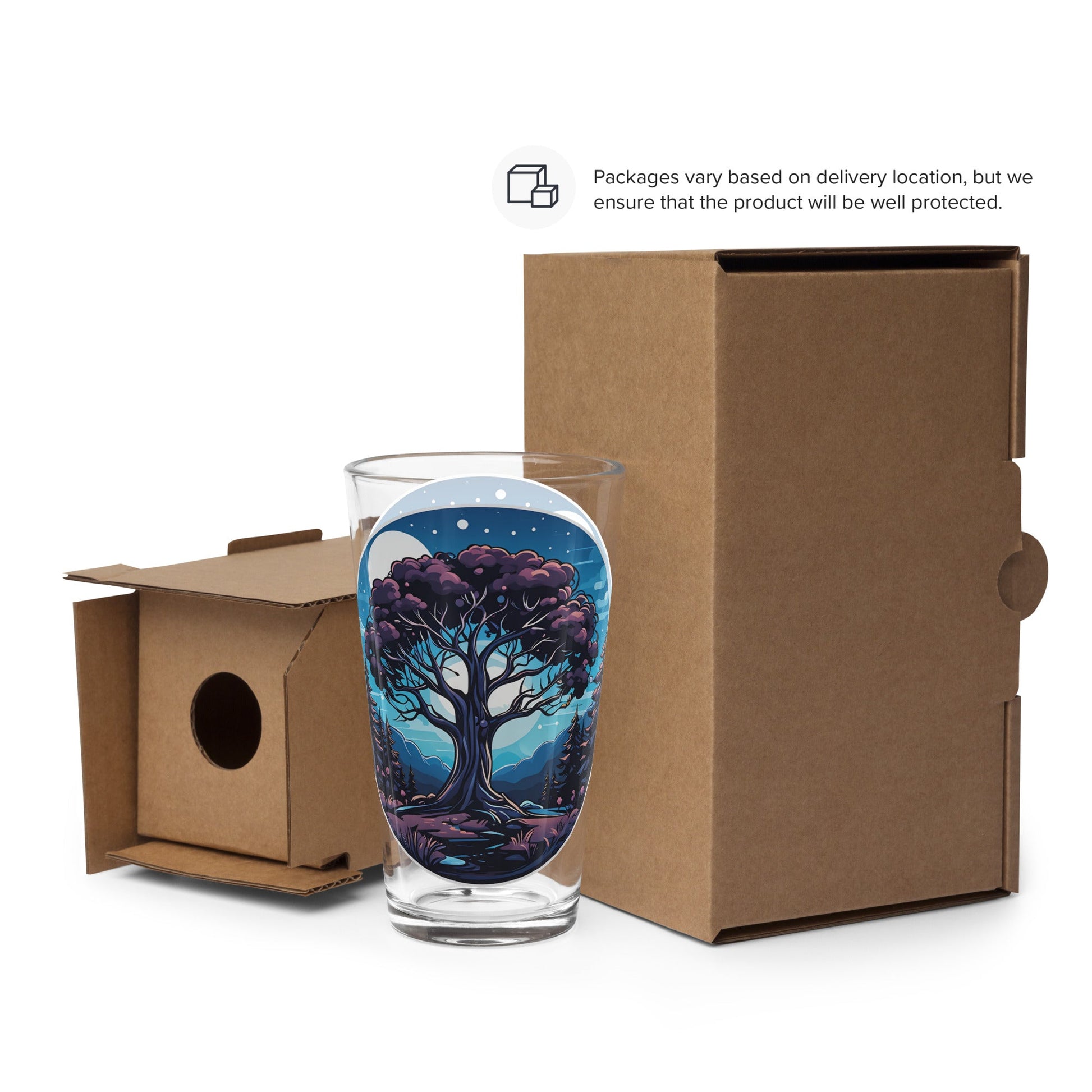 Night Tree Pint Glass (16 oz) - Beer Glass - Discovery Co.