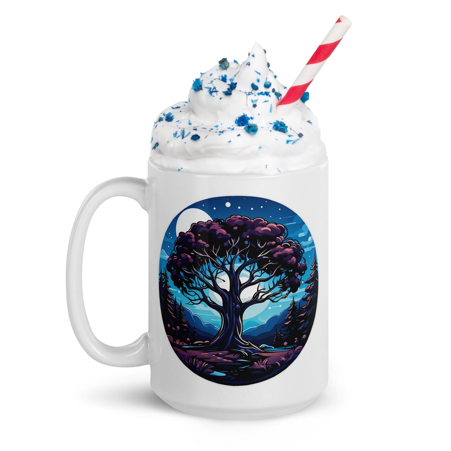 Night Tree White Glossy Mug (11 oz, 15 oz, 20 oz) - Mugs - Discovery Co.