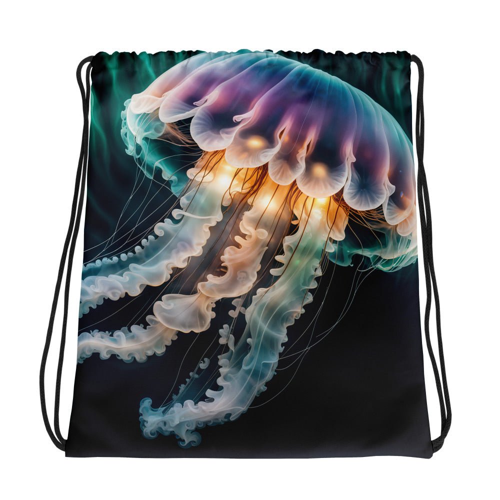 Northern Lights Jellyfish Drawstring Bag - Drawstring Bag - Discovery Co.