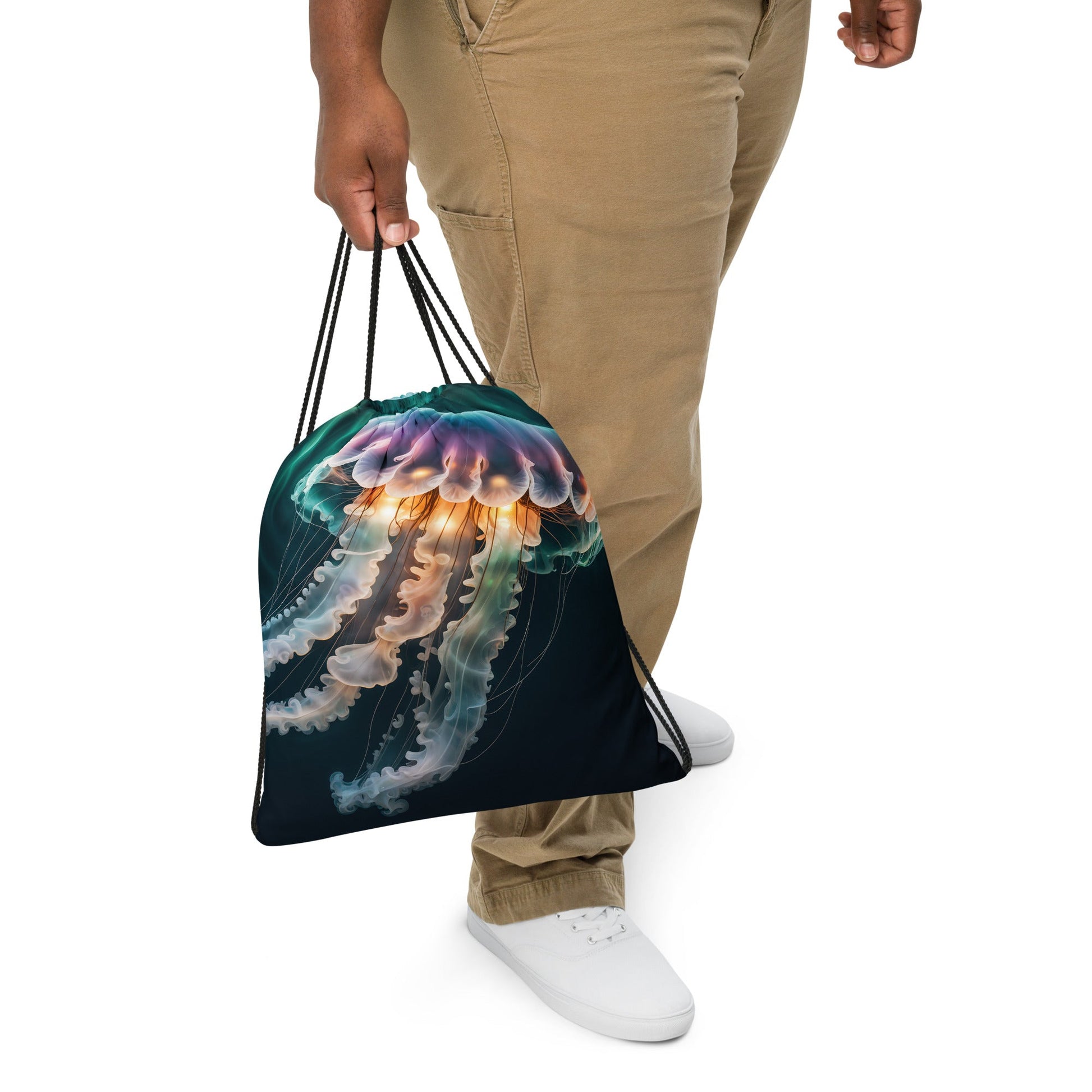 Northern Lights Jellyfish Drawstring Bag - Drawstring Bag - Discovery Co.