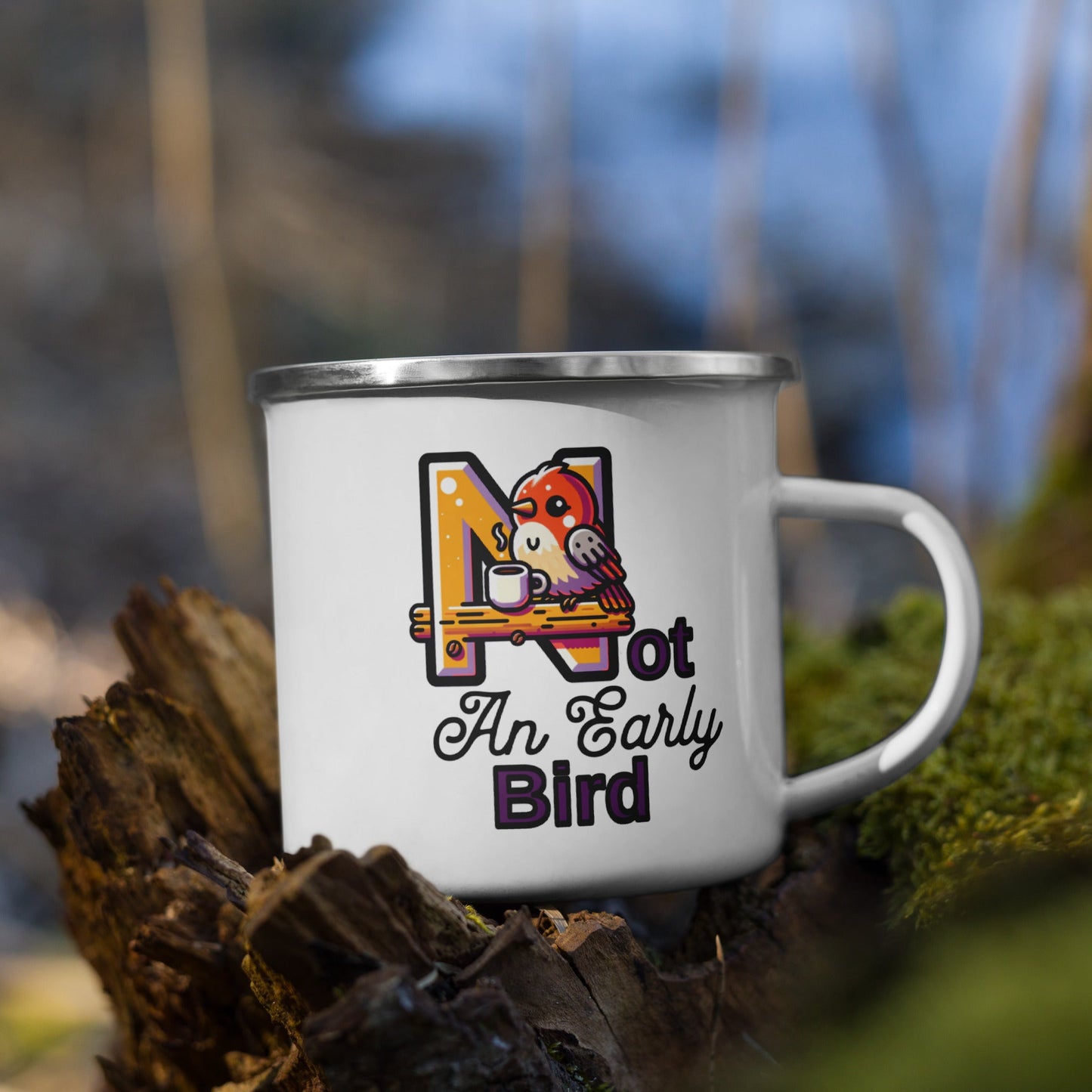 Not An Early Bird Enamel Mug - Mugs - Discovery Co.