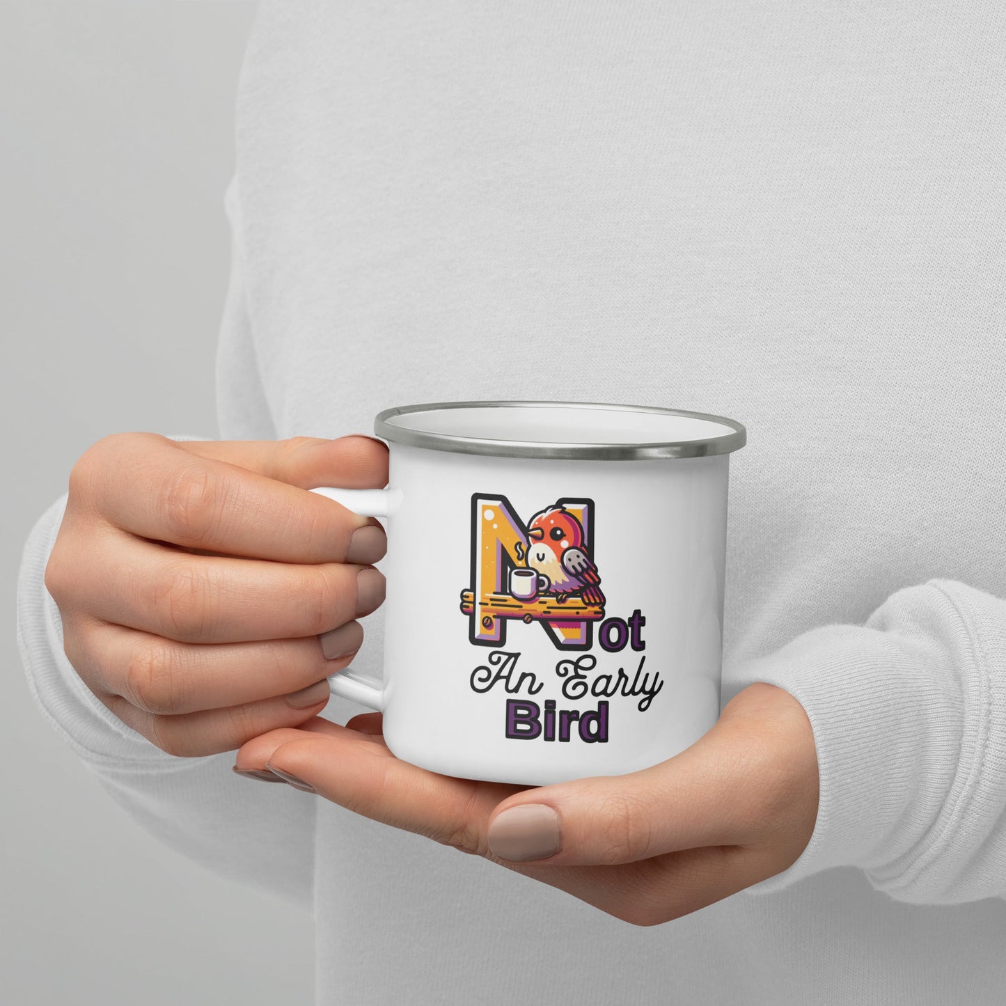Not An Early Bird Enamel Mug - Mugs - Discovery Co.