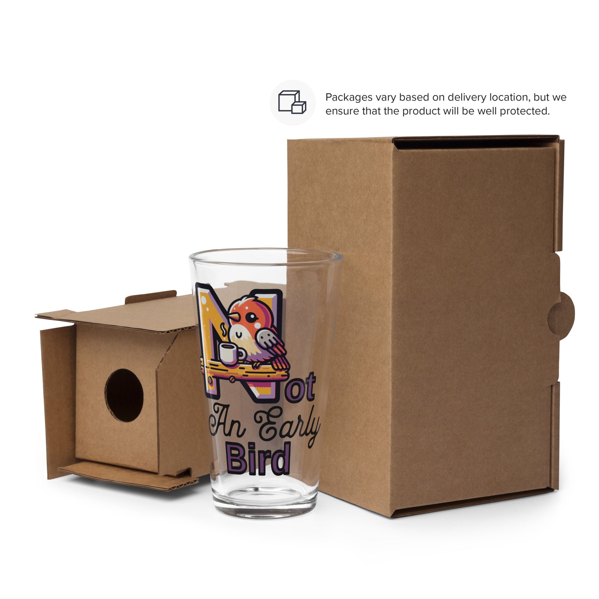 Not An Early Bird Pint Glass - Beer Glass - Discovery Co.