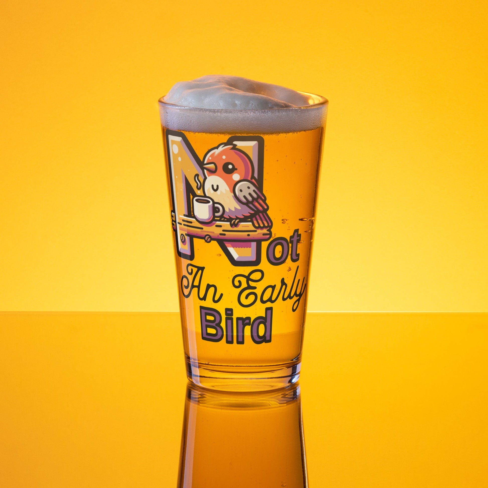Not An Early Bird Pint Glass - Beer Glass - Discovery Co.