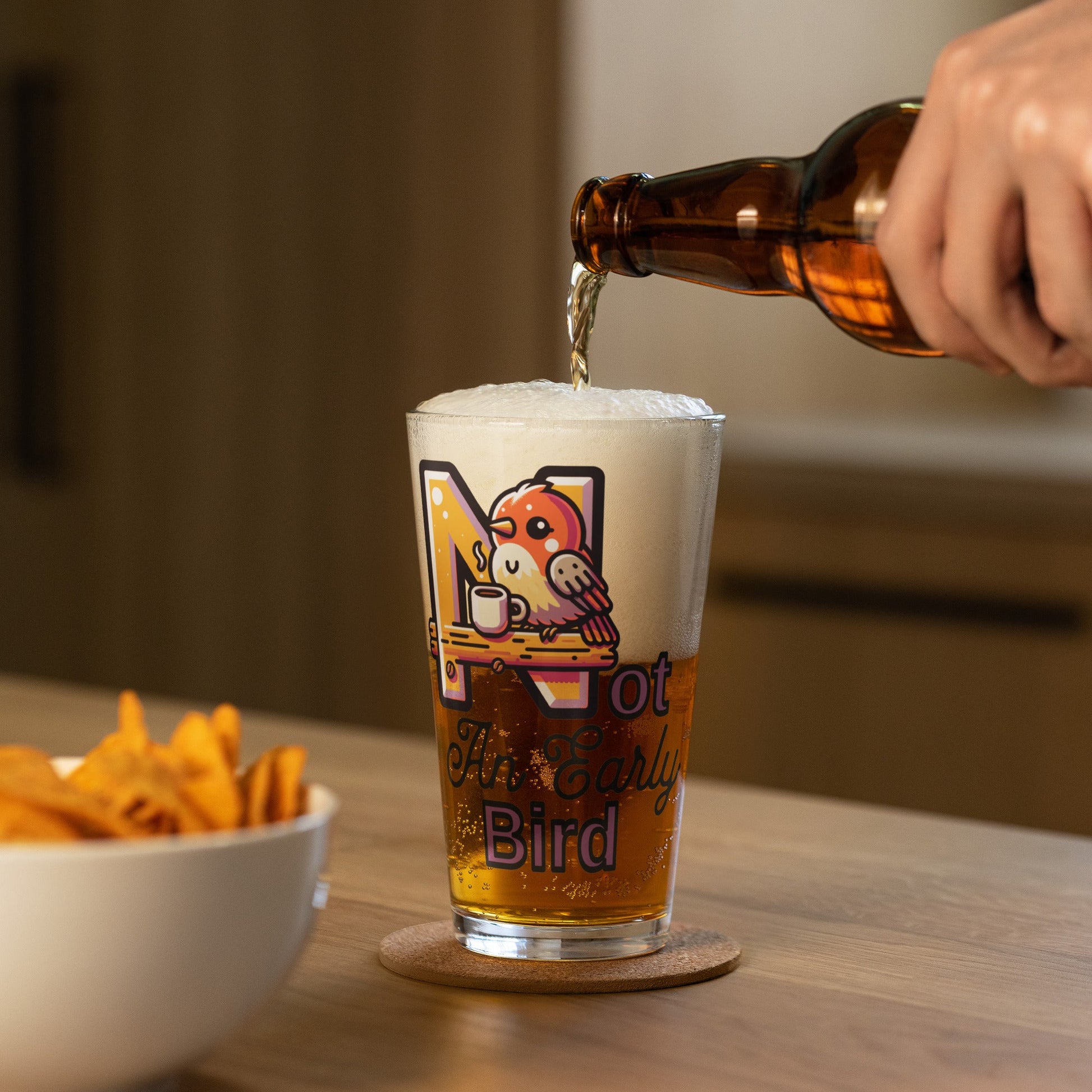 Not An Early Bird Pint Glass - Beer Glass - Discovery Co.