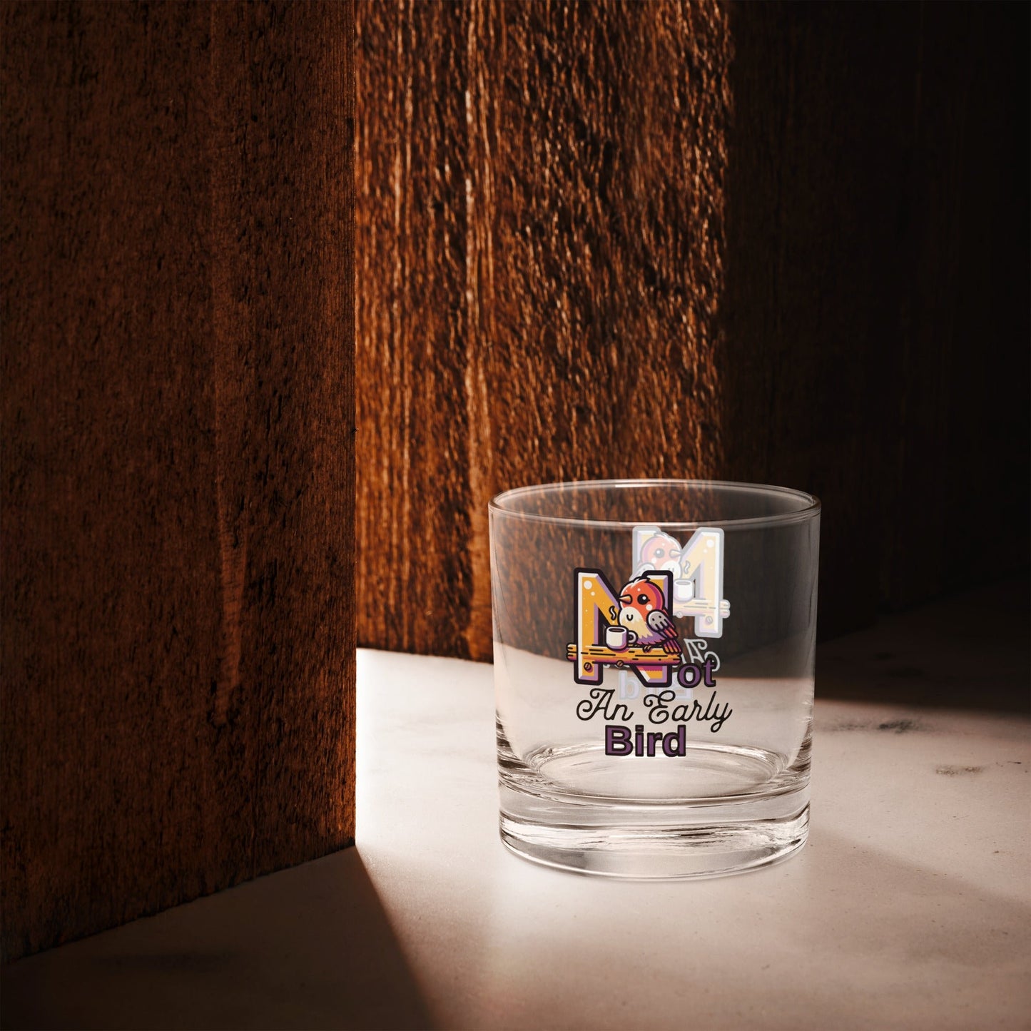 Not An Early Bird Rocks Glass - Rocks Glass - Discovery Co.