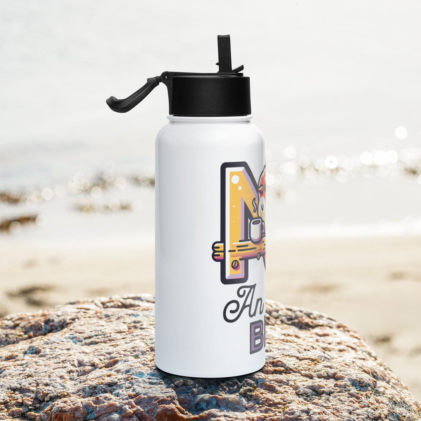 Not An Early Bird Stainless Steel Water Bottle With Straw Lid - Stainless Steel Water Bottle With Straw Lid - Discovery Co.