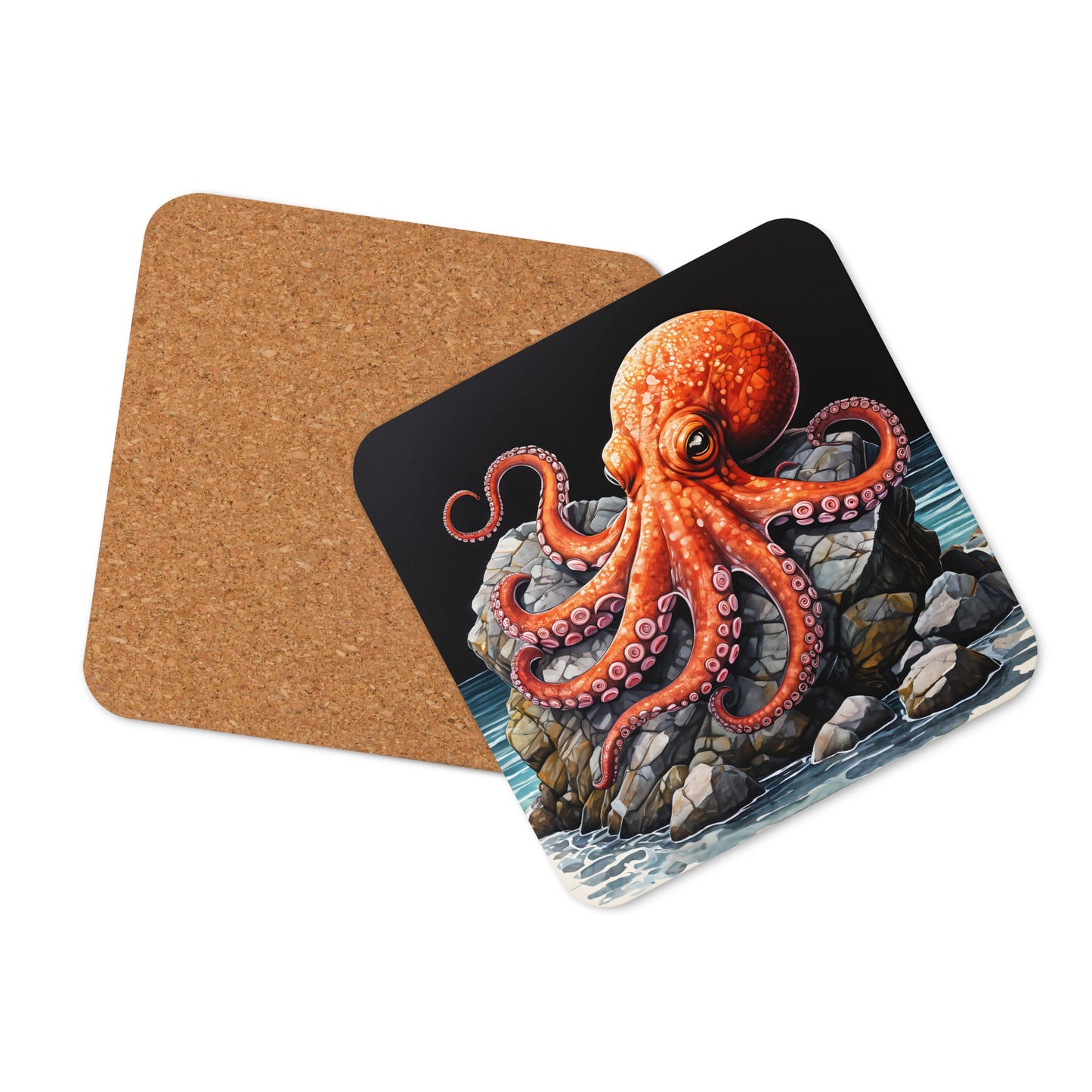 Octopus On A Rock Cork-back Coaster - Coasters - Discovery Co.