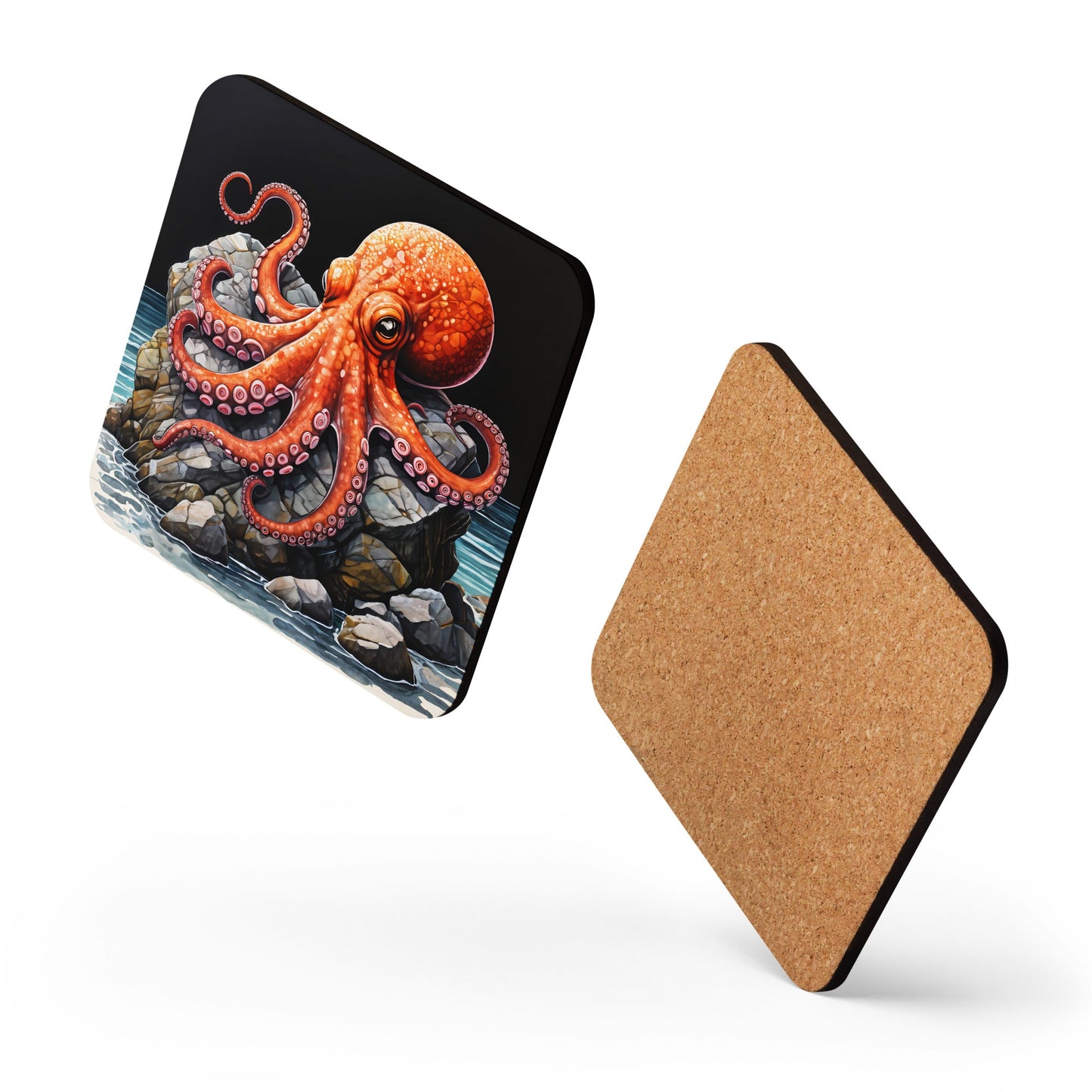 Octopus On A Rock Cork-back Coaster - Coasters - Discovery Co.