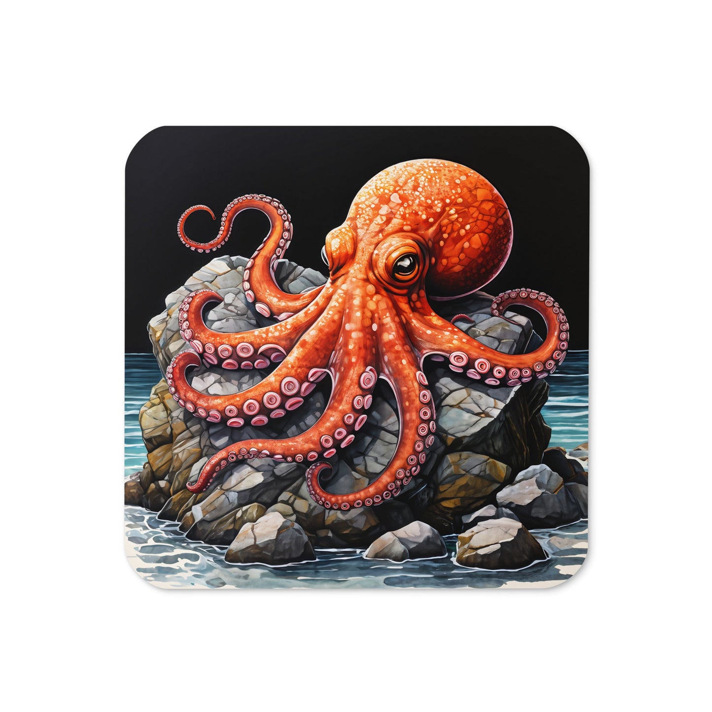 Octopus On A Rock Cork-back Coaster - Coasters - Discovery Co.