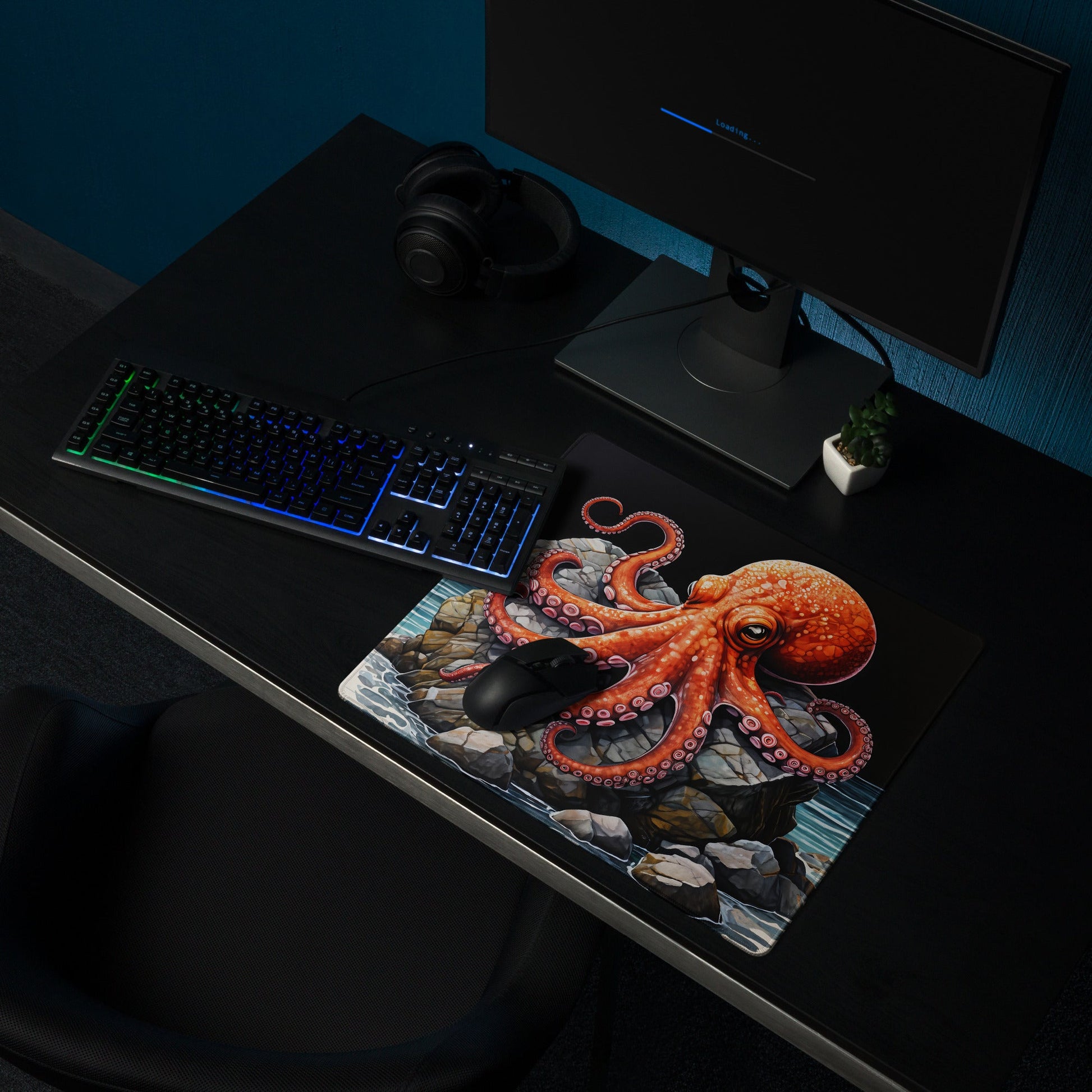 Octopus On A Rock Gaming Mouse Pad - Mouse Pads - Discovery Co.