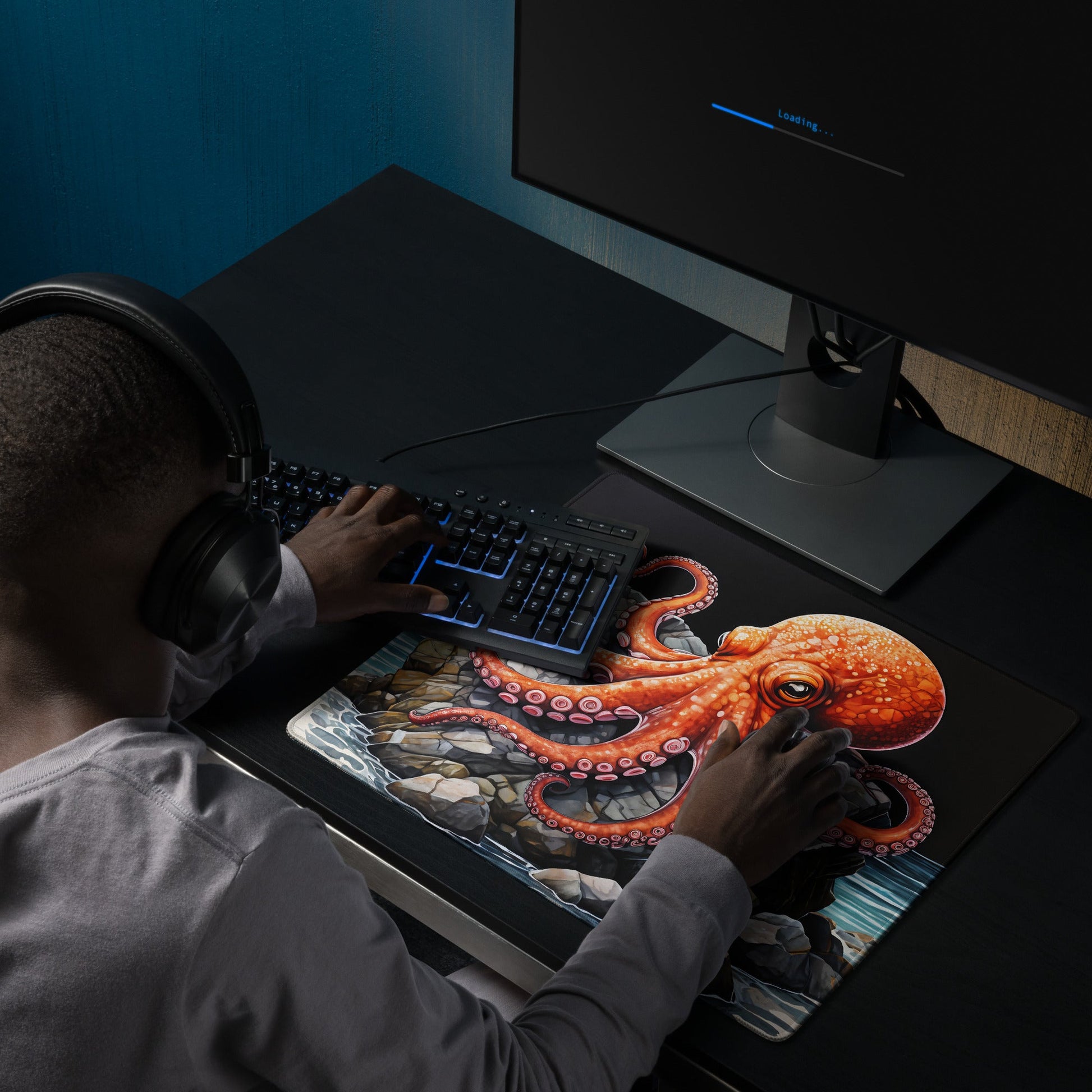 Octopus On A Rock Gaming Mouse Pad - Mouse Pads - Discovery Co.