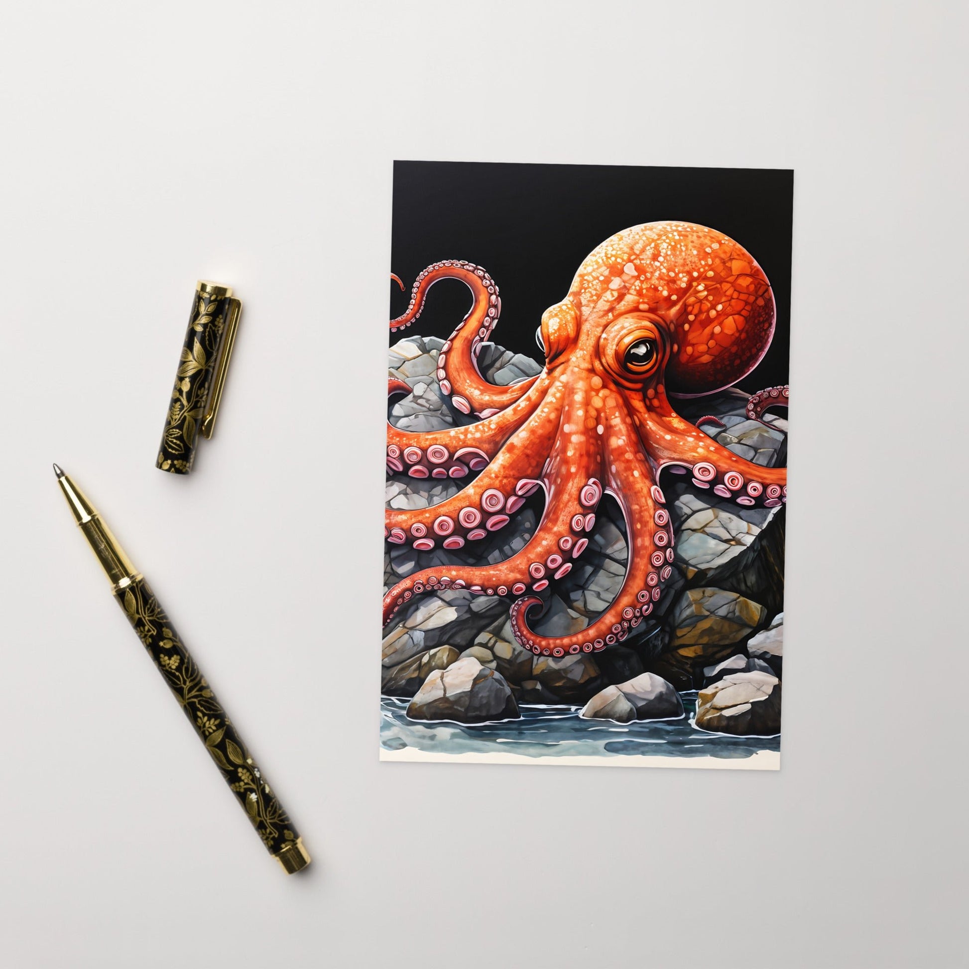 Octopus On A Rock Greeting Card - Greeting Card - Discovery Co.