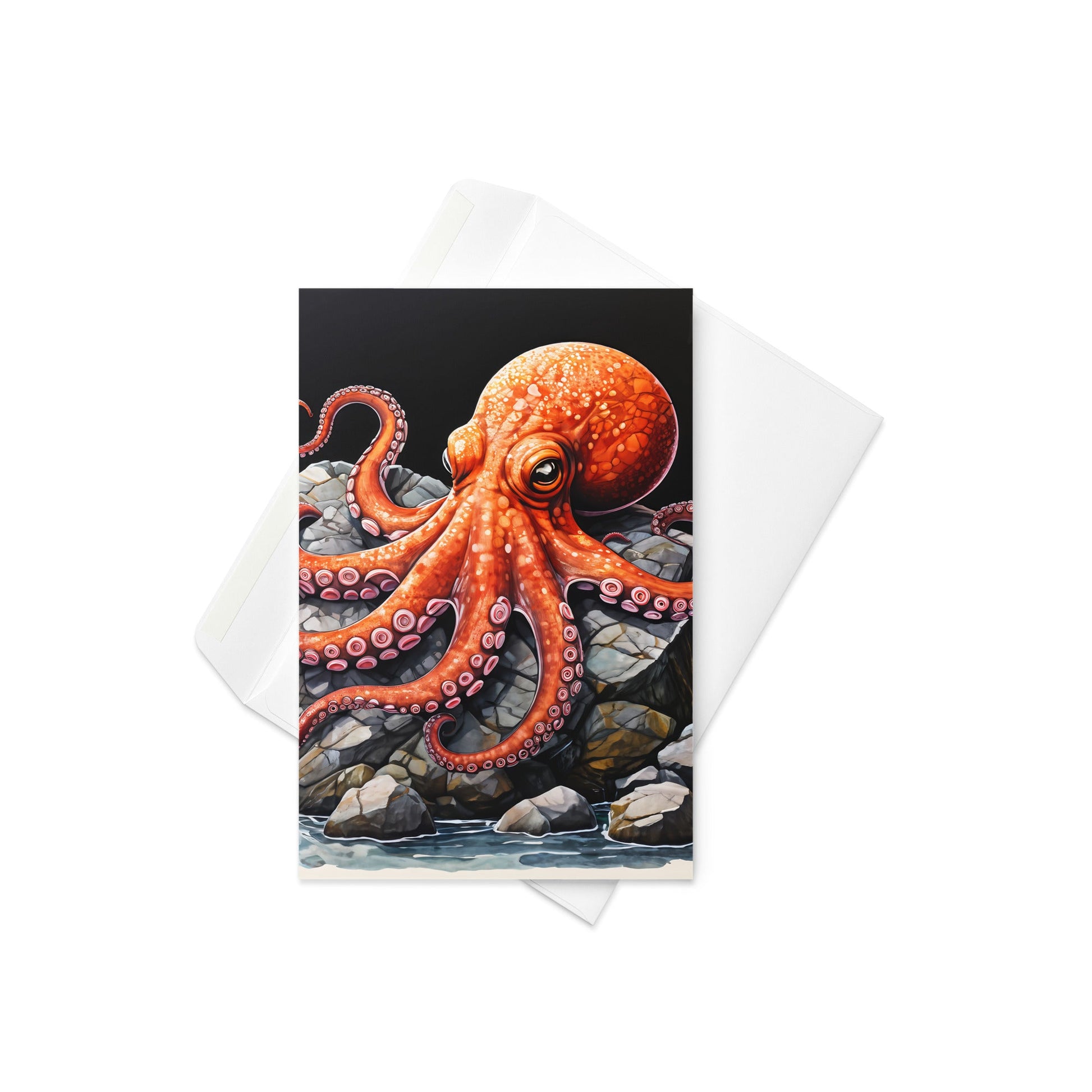 Octopus On A Rock Greeting Card - Greeting Card - Discovery Co.